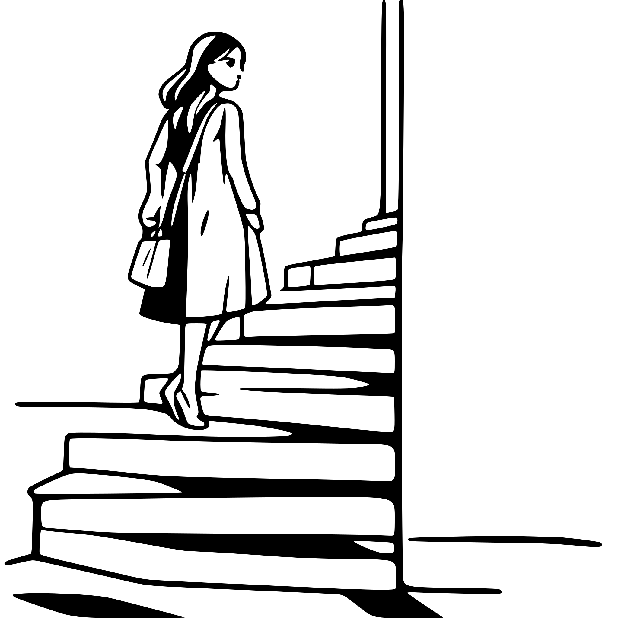 AI-generated SVG of a Simple line art of side profile of stairs