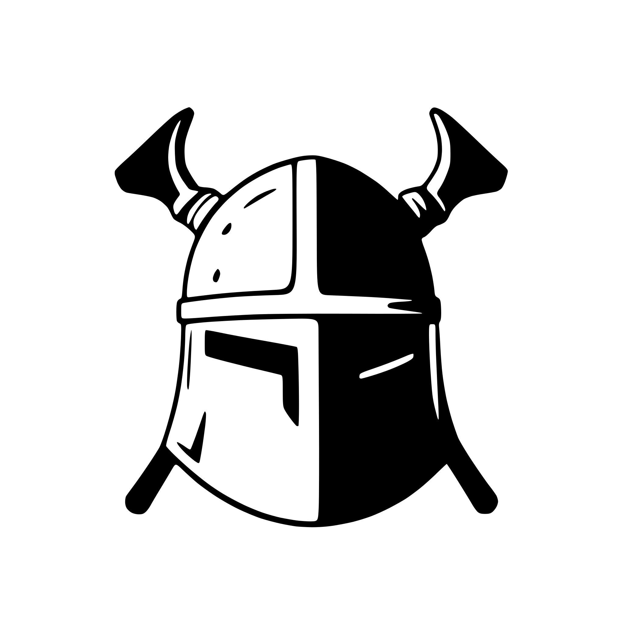 AI-generated SVG of 'viking helmet with crossed axes'