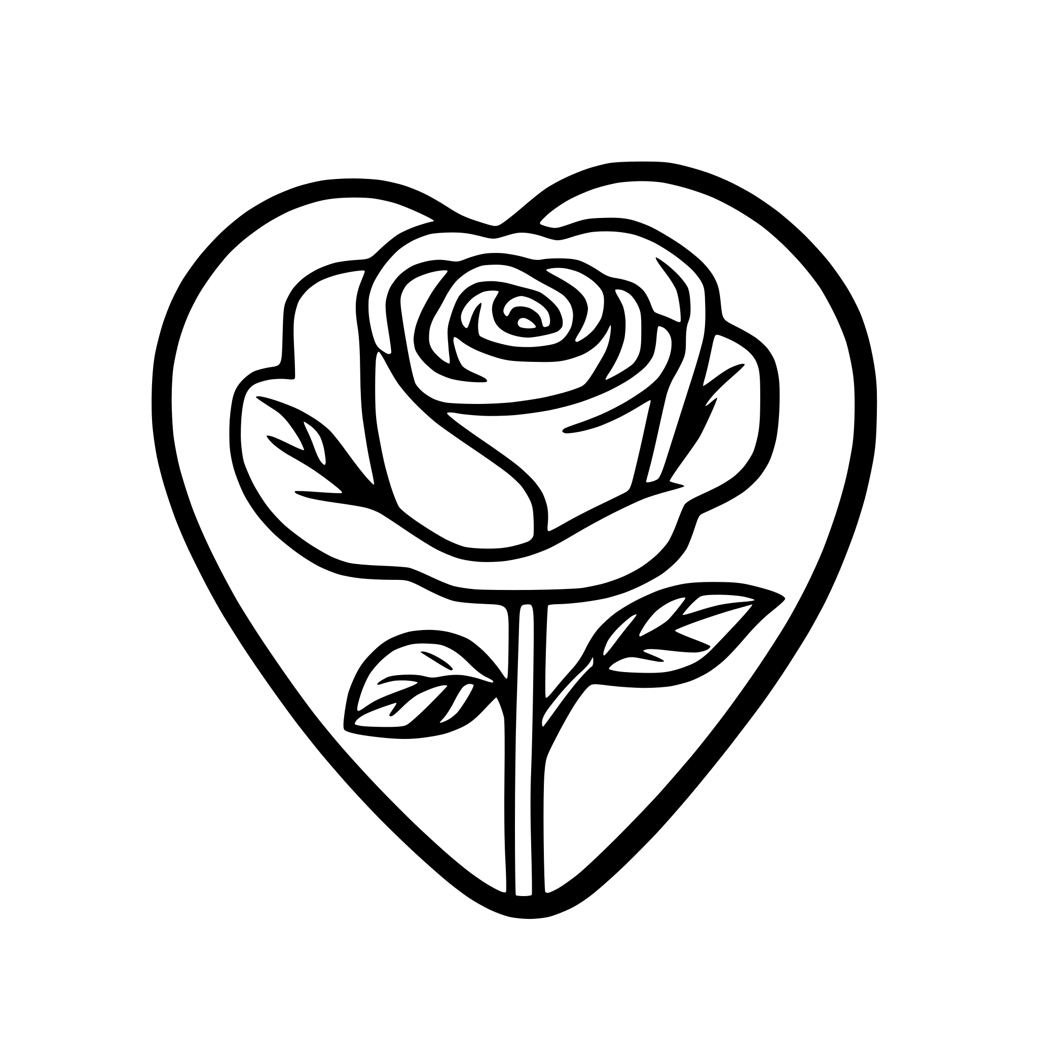 AI-generated SVG of 'rose in heart'