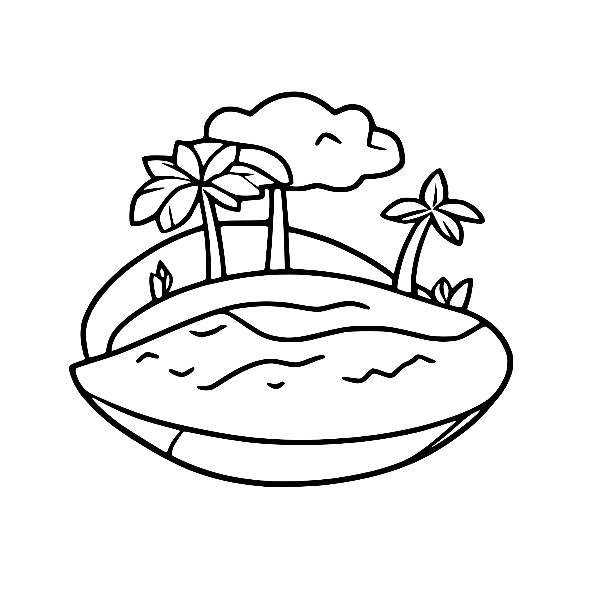 AI-generated SVG of 'one line art simple island'