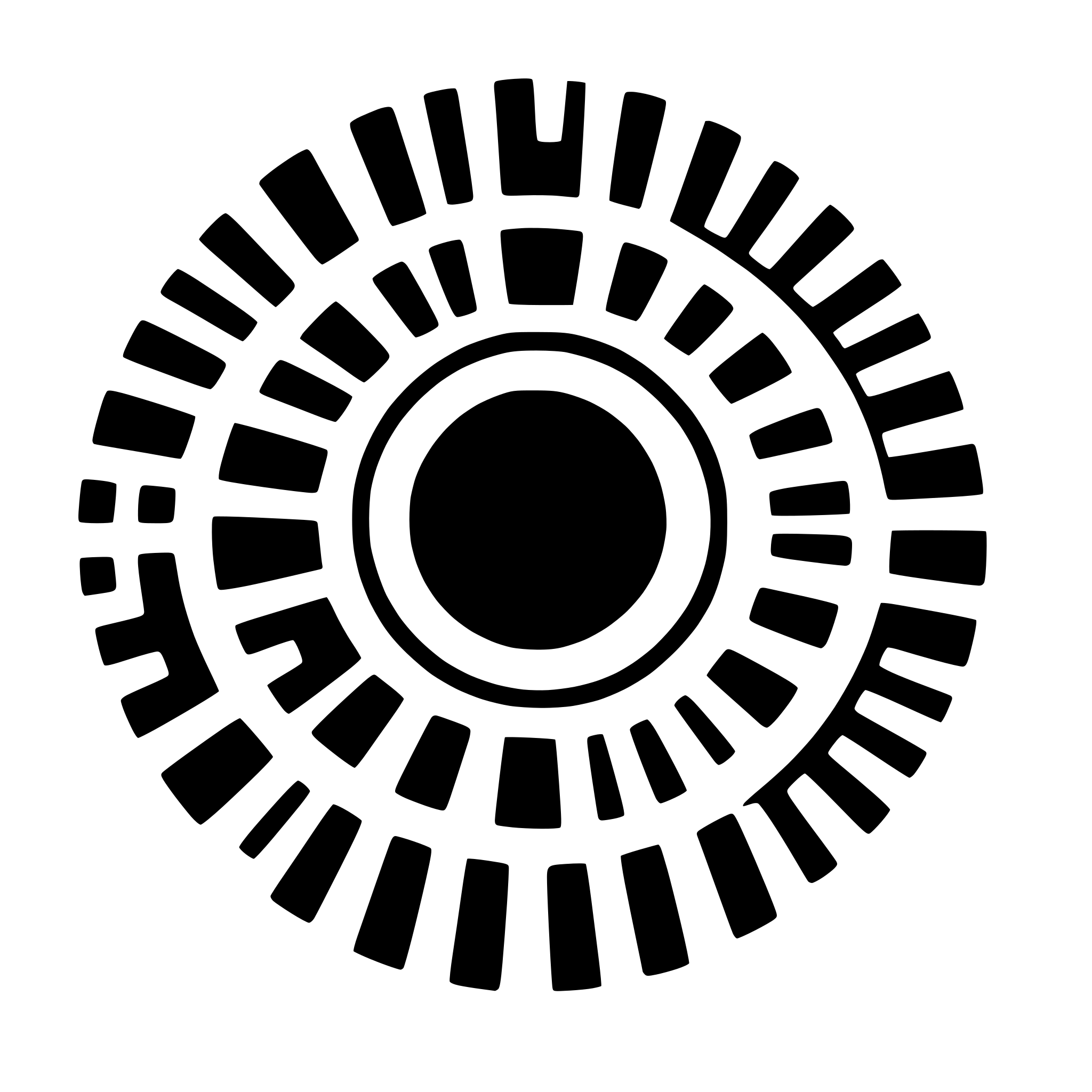 AI-generated SVG of a small 8 circles sround a big circle gobo