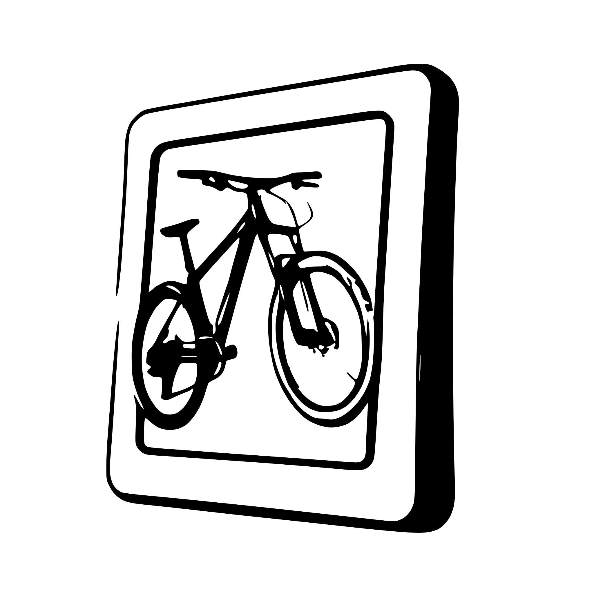 AI-generated SVG of a mountainbike breaking out of a picture frame