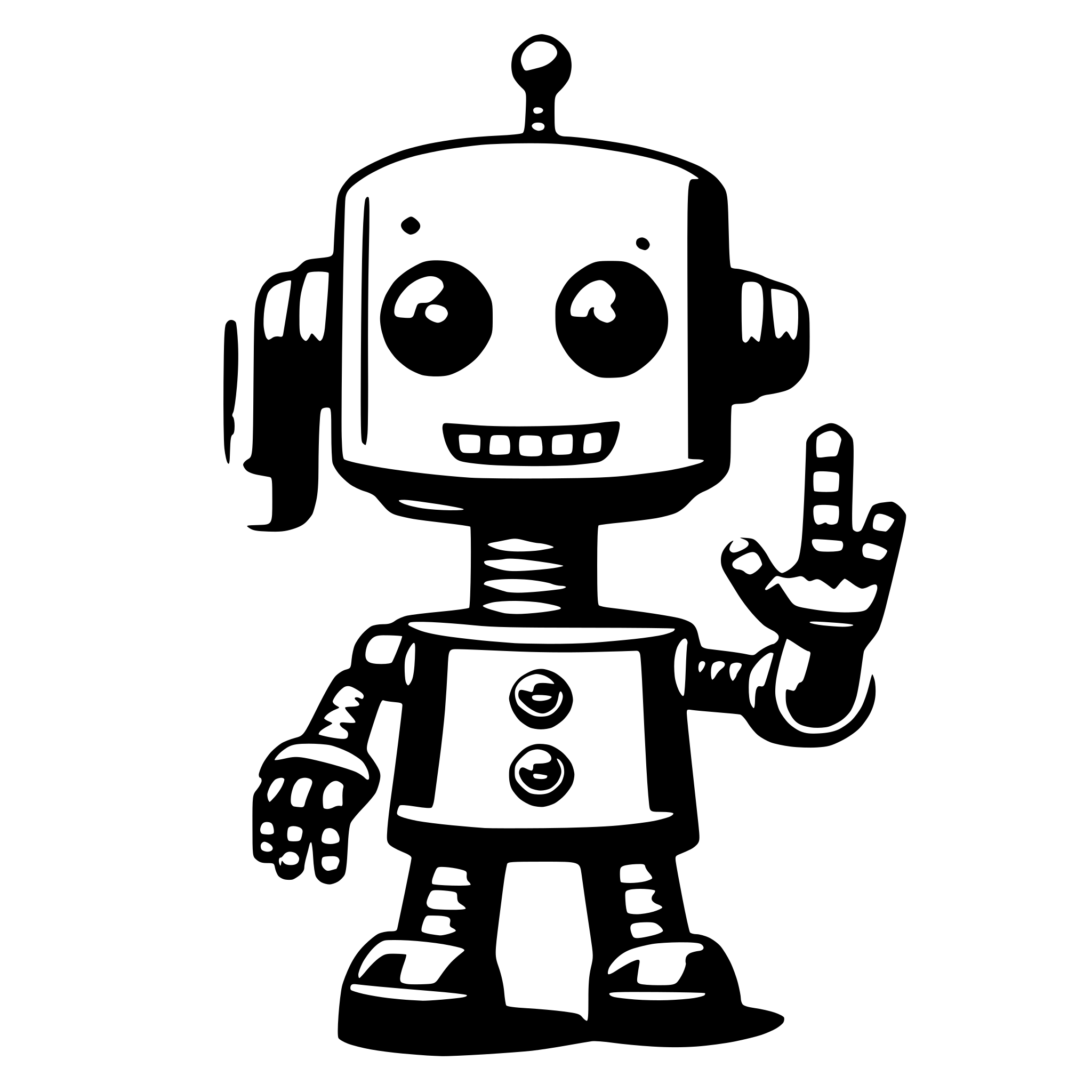 AI-generated SVG of a robot saying hi