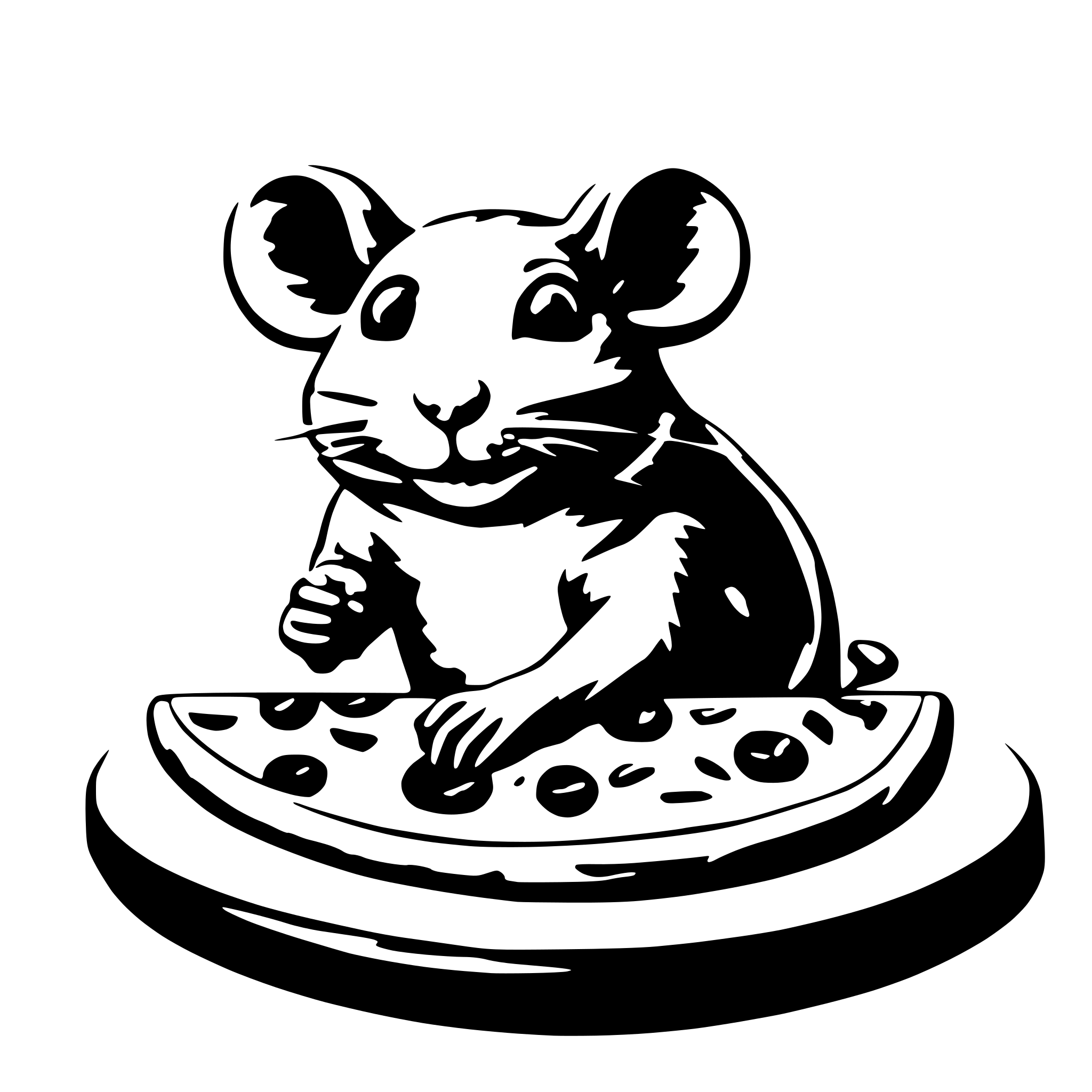 AI-generated SVG of 'pizza slice rat'
