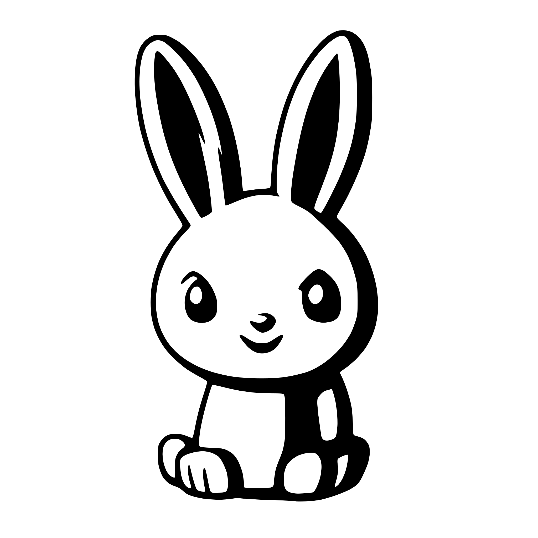 AI-generated SVG of 'bunny rabbit head, colorful'