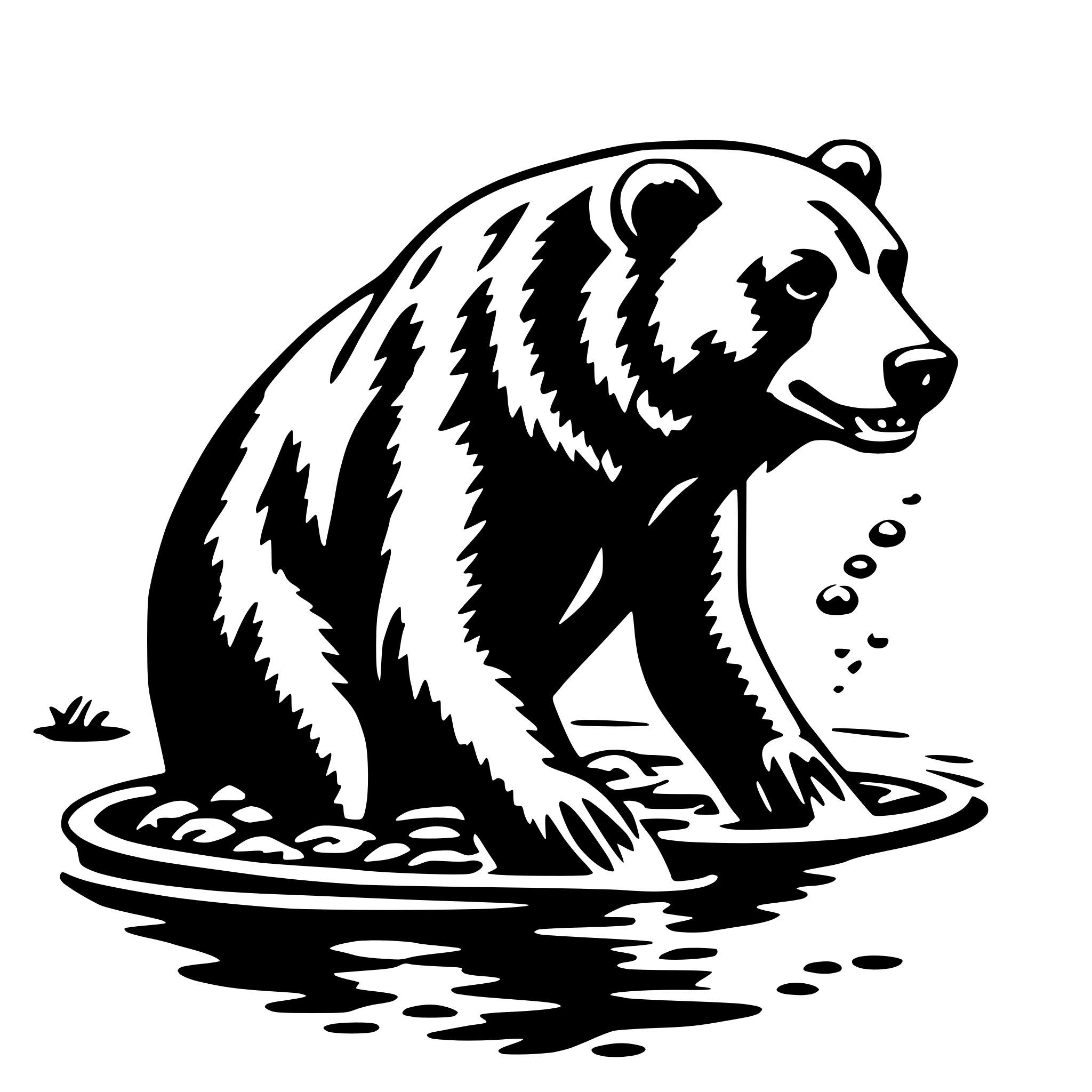 AI-generated SVG of 'bear catching fish'