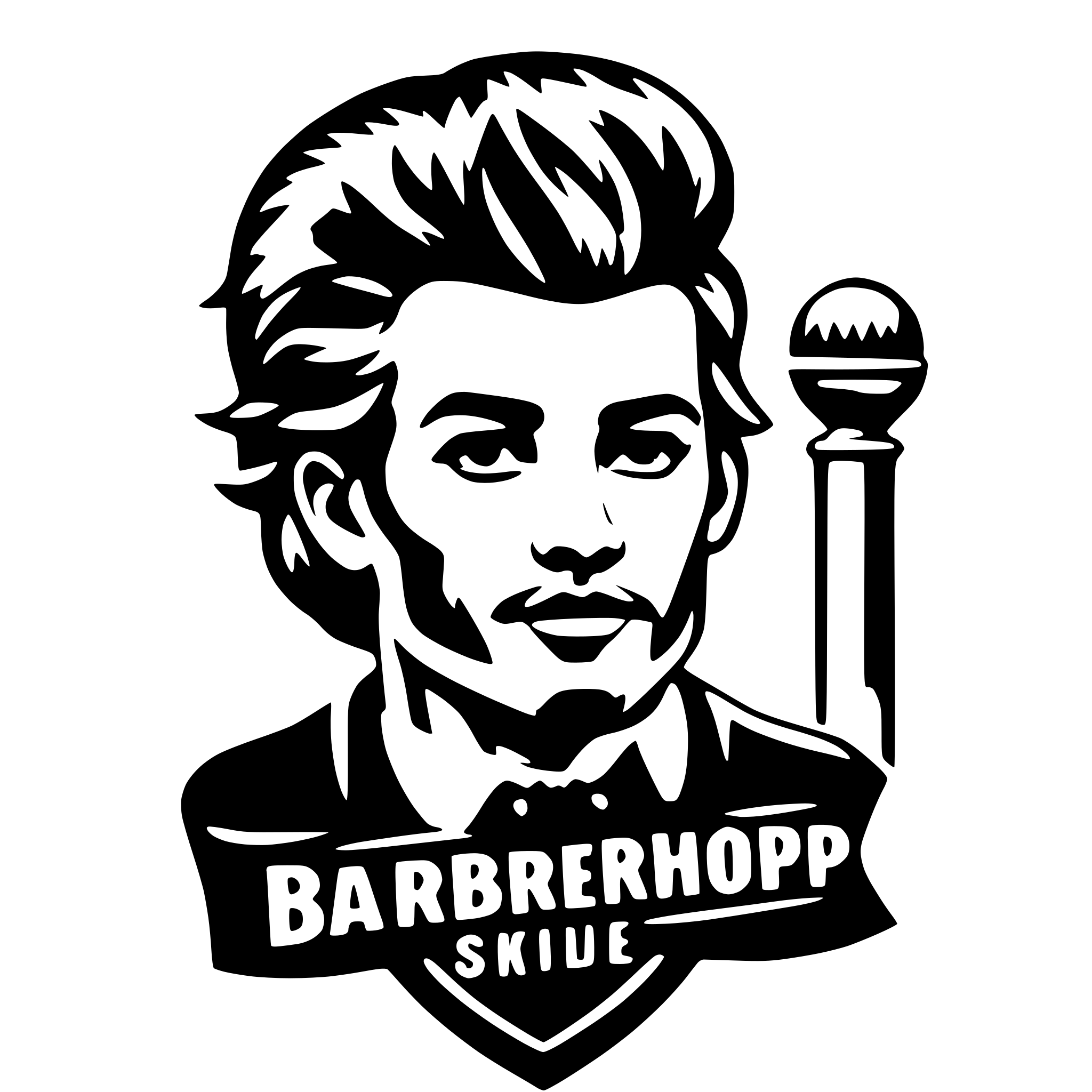 AI-generated SVG of a barbershop logo
