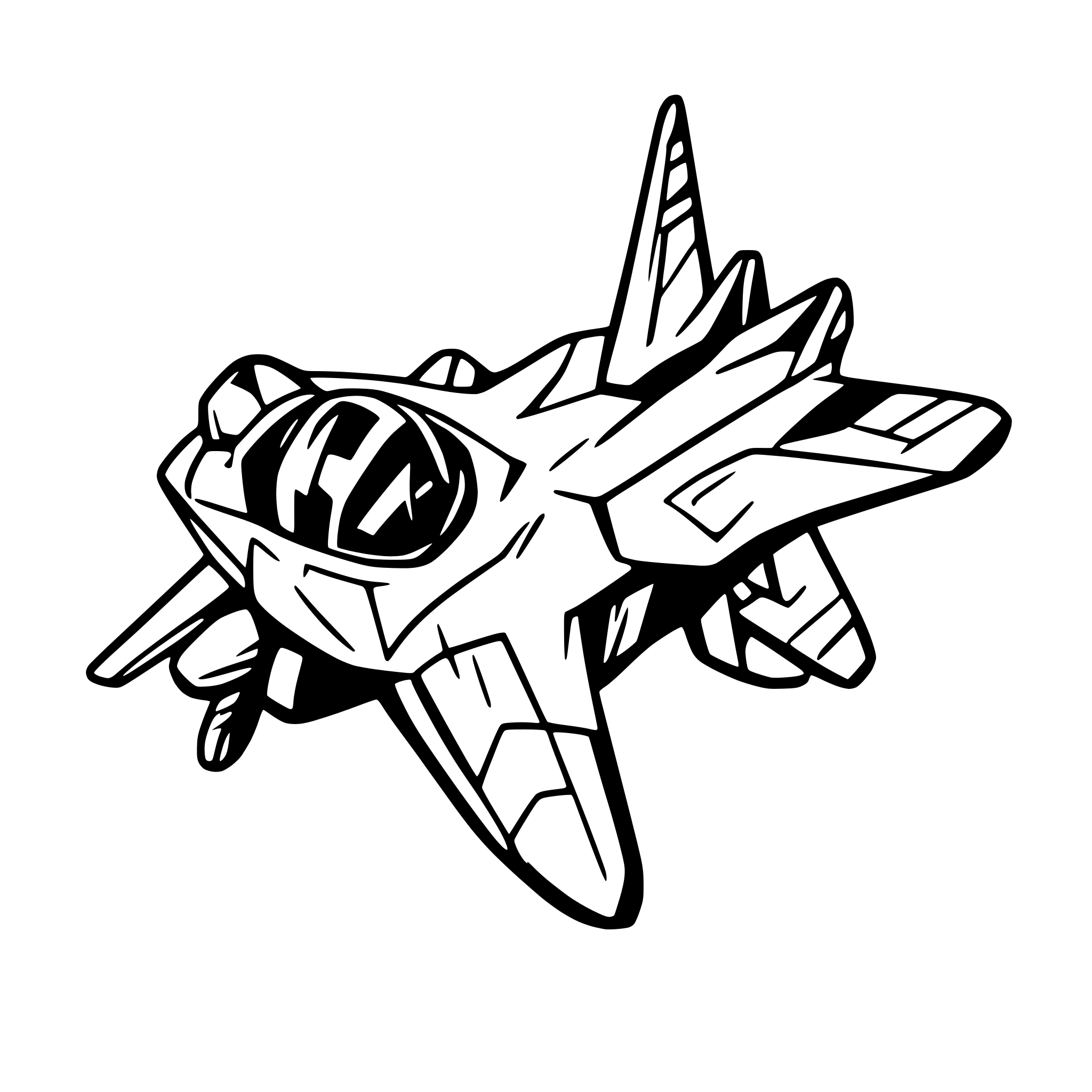 AI-generated SVG of 'fighter jet'
