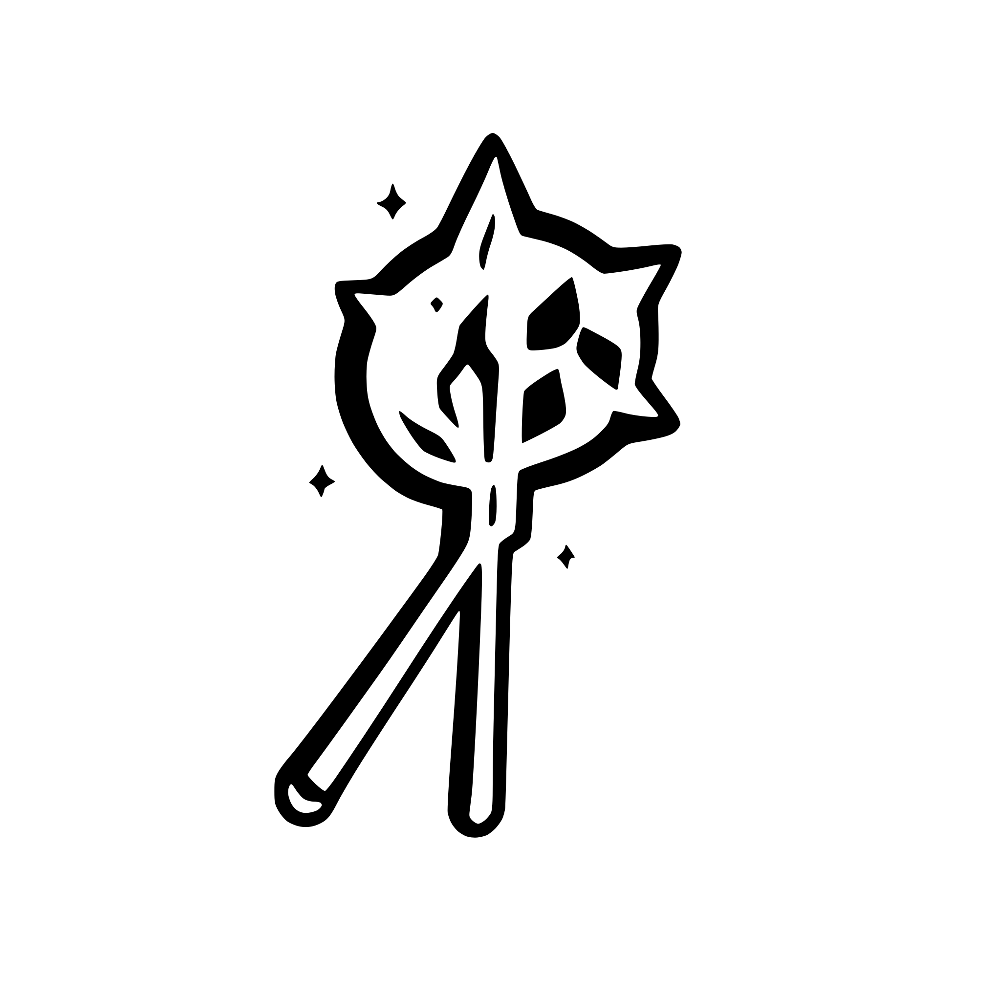 AI-generated SVG of a Magic Wand with Sparks of Questions