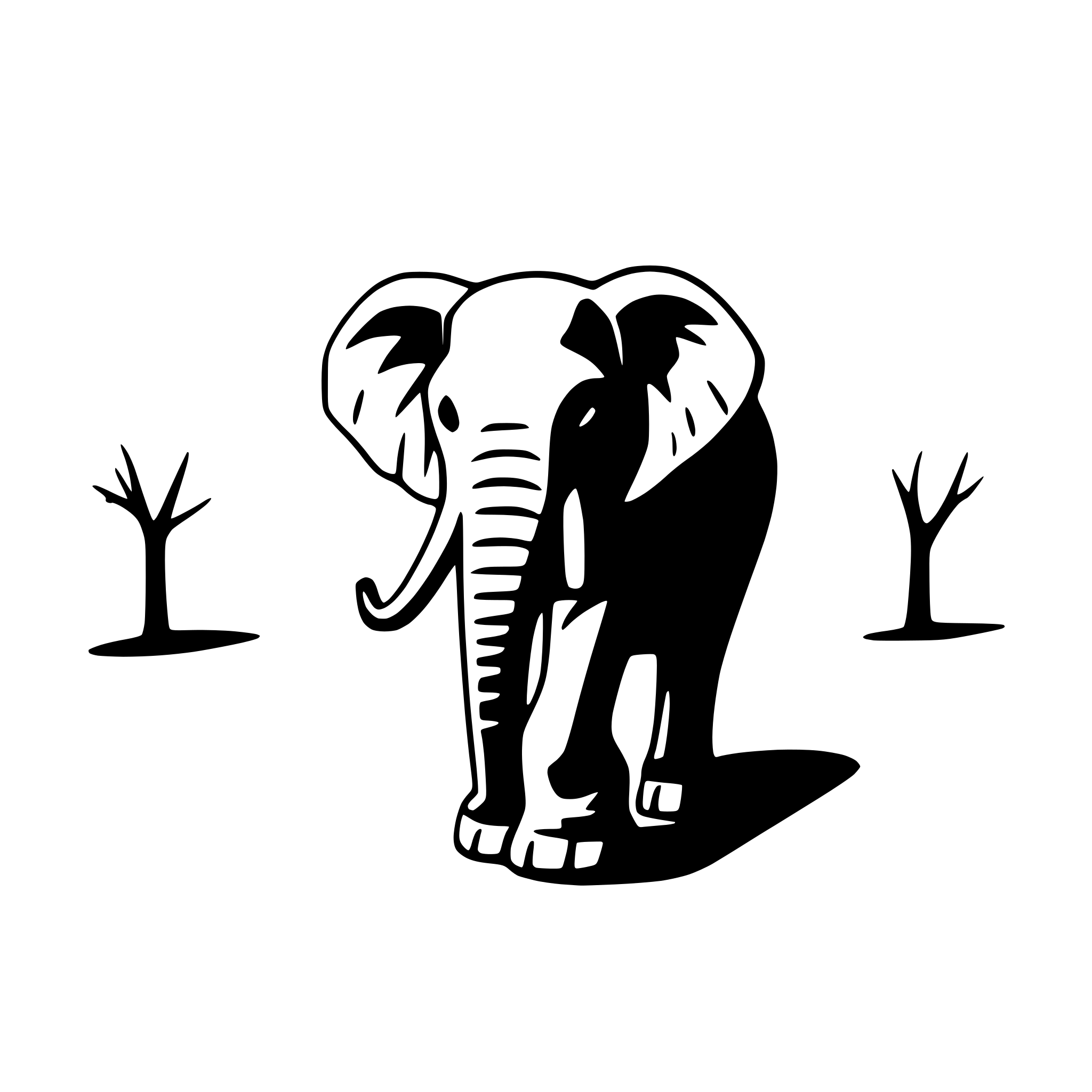 AI-generated SVG of 'elephant walking in savanna'