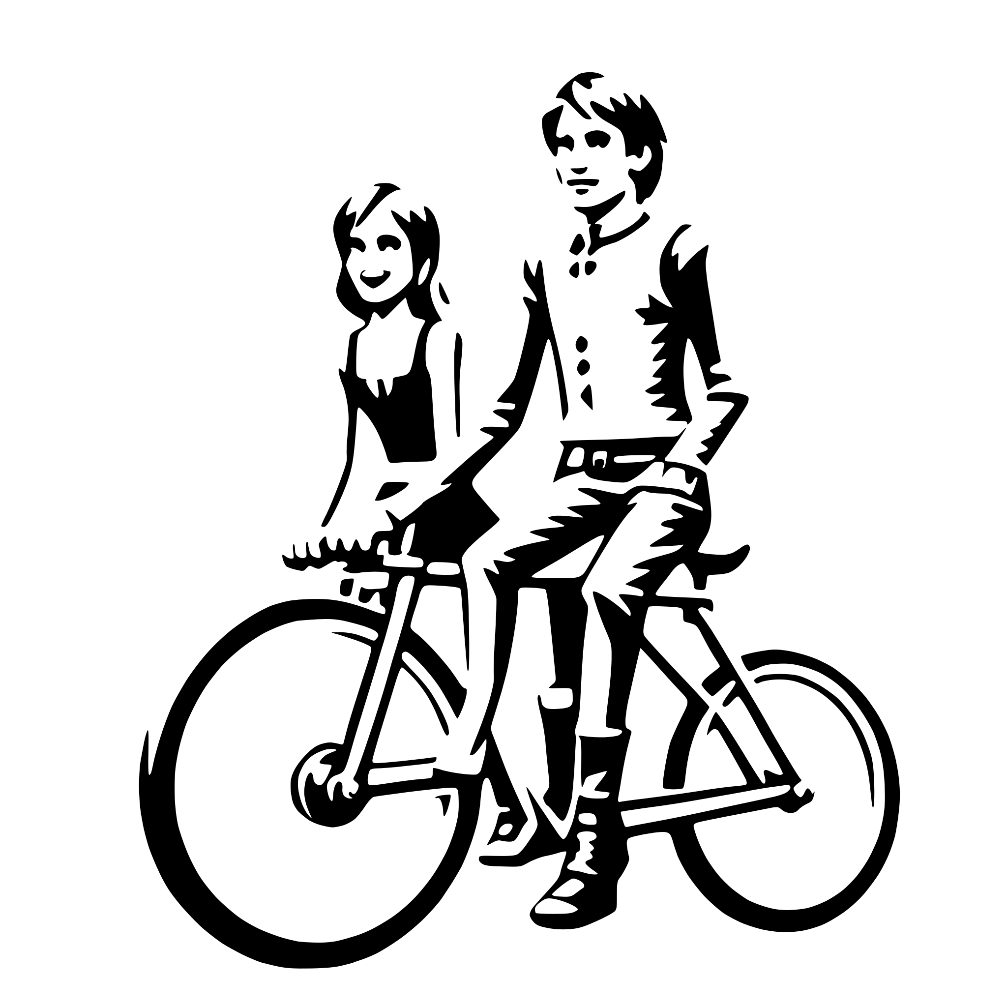AI-generated SVG of a couple's tandem bike
