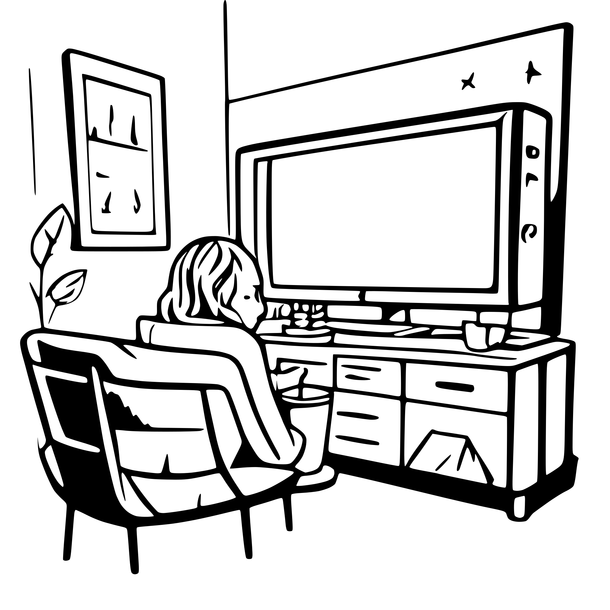 AI-generated SVG of 'Movie Night at home'