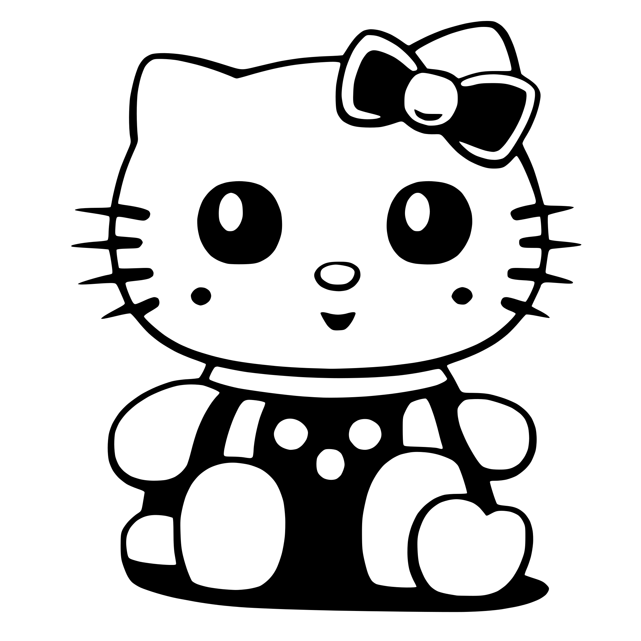 AI-generated SVG of 'hello kitty halloween'