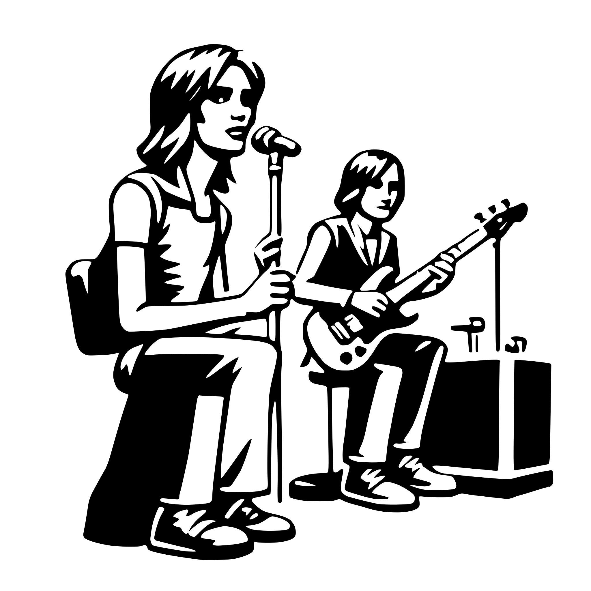 AI-generated SVG of a rock band concert