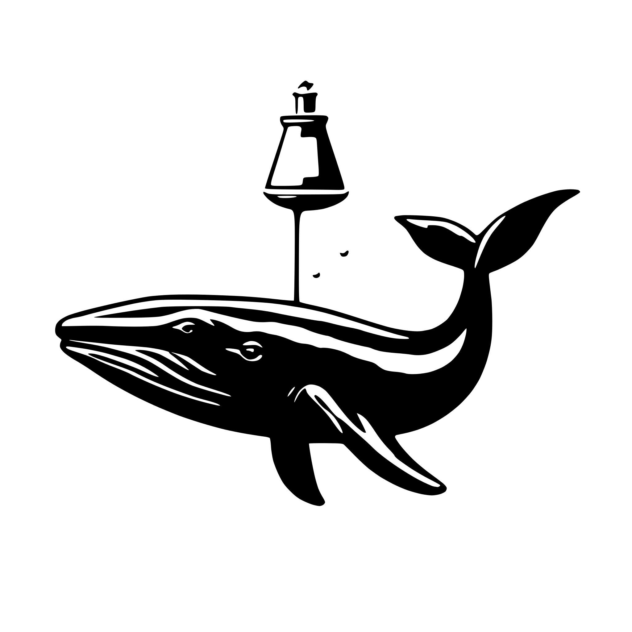 AI-generated SVG of a minimalist scientist whale