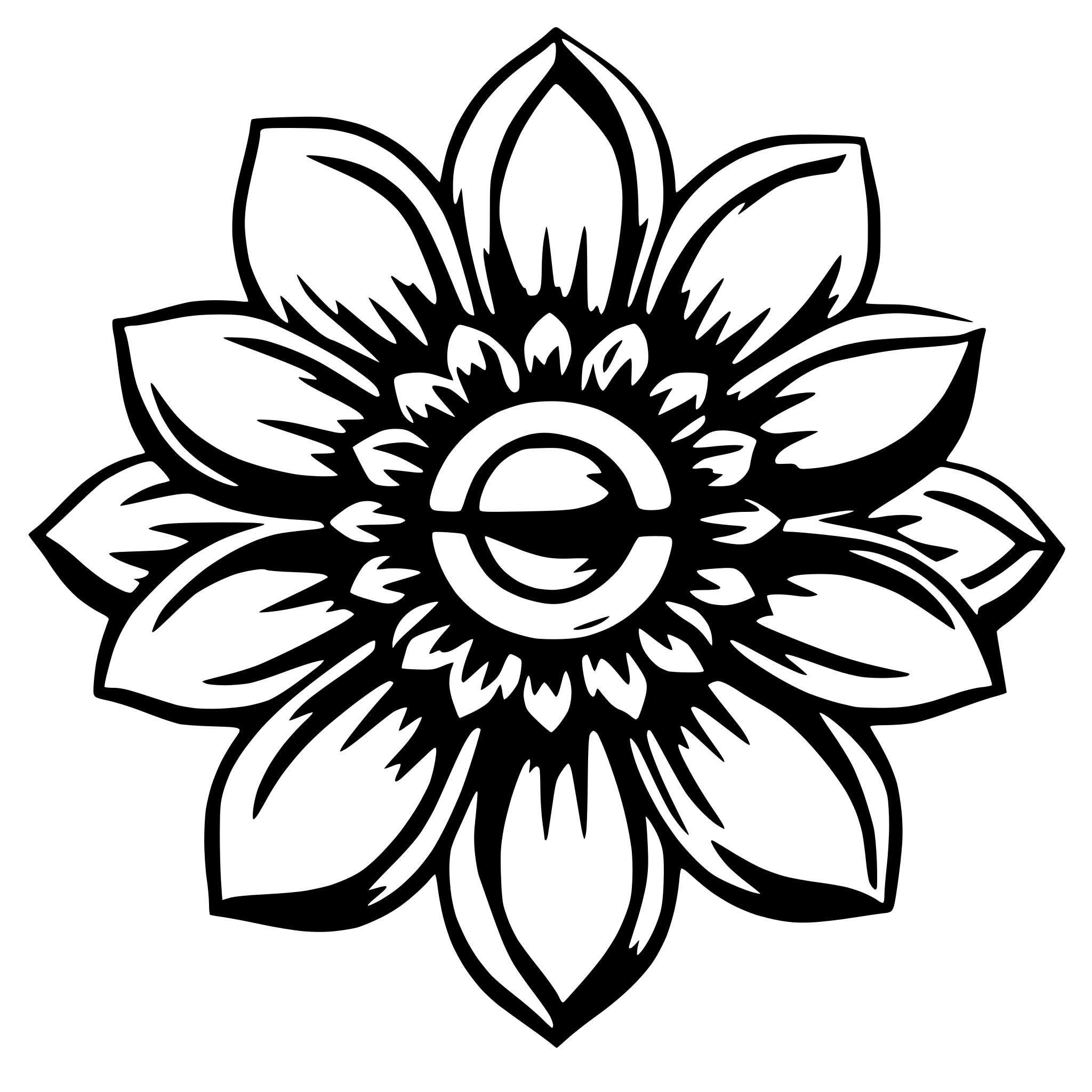 AI-generated SVG of 'Symmetrical minimalistic flower'