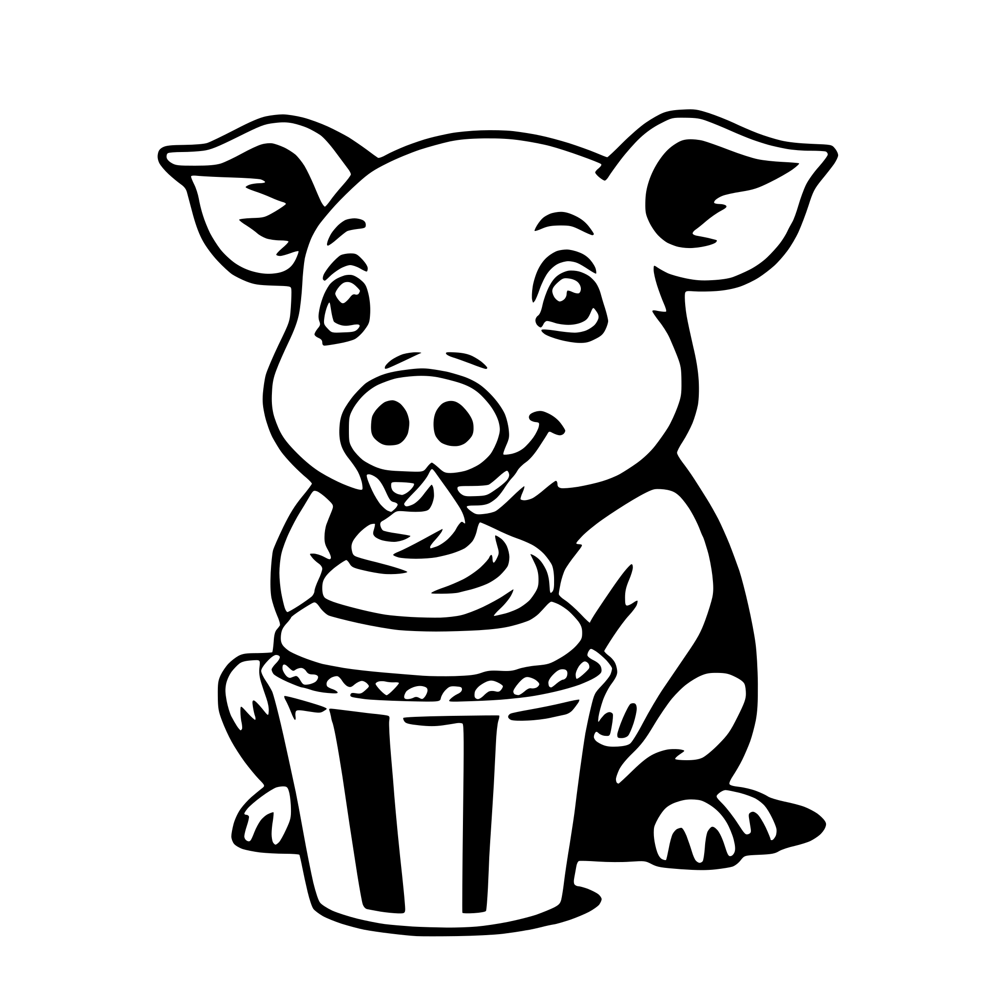 AI-generated SVG of 'pig with cupcake'
