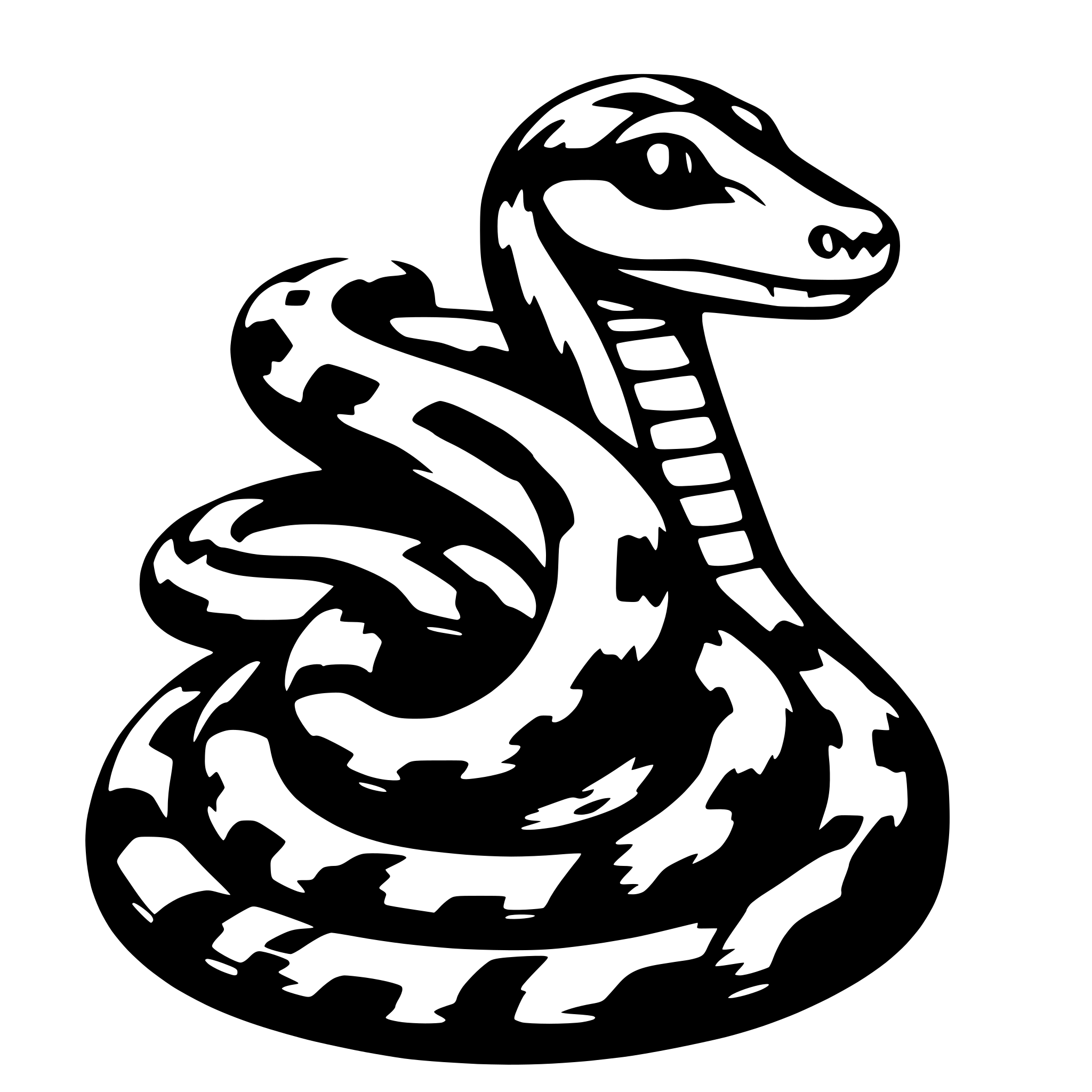 AI-generated SVG of '2d snake'