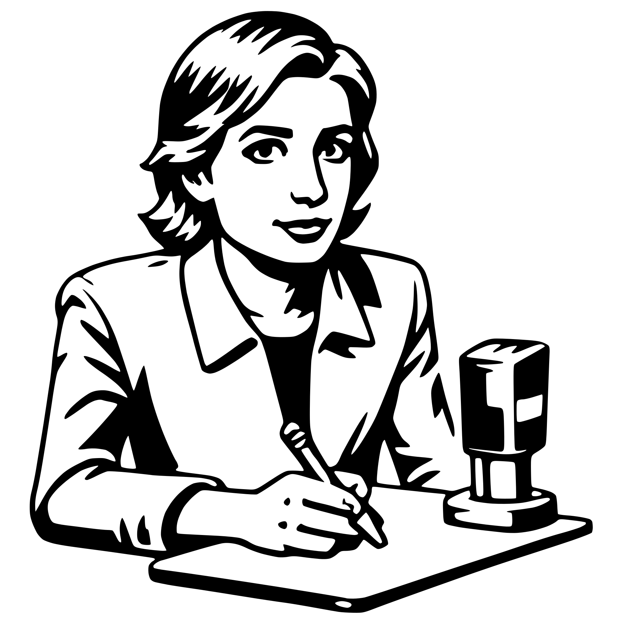 AI-generated SVG of a journalist