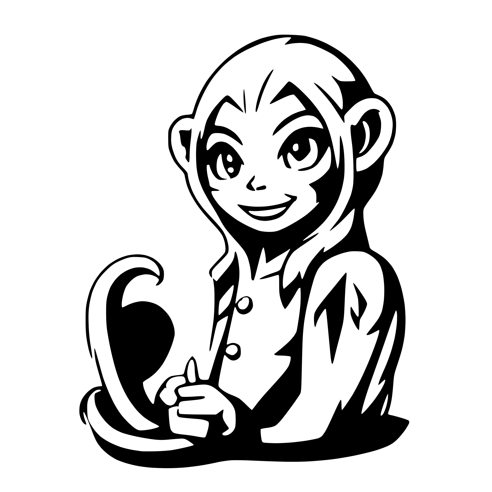 AI-generated SVG of a a monkey