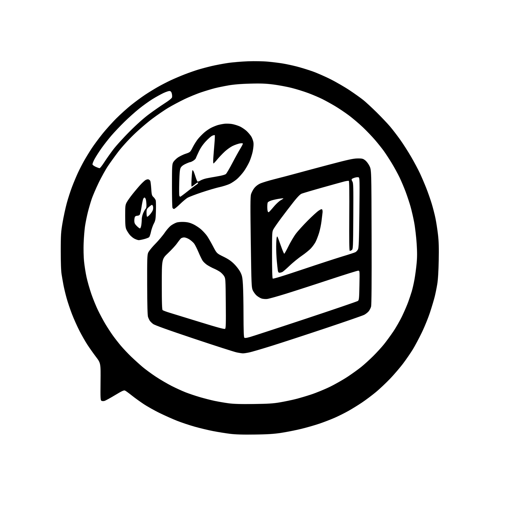 AI-generated SVG of a a comment bubble icon, with a play button in it, resmbling a reading and listening learning platform, it should be in #2463EB and white