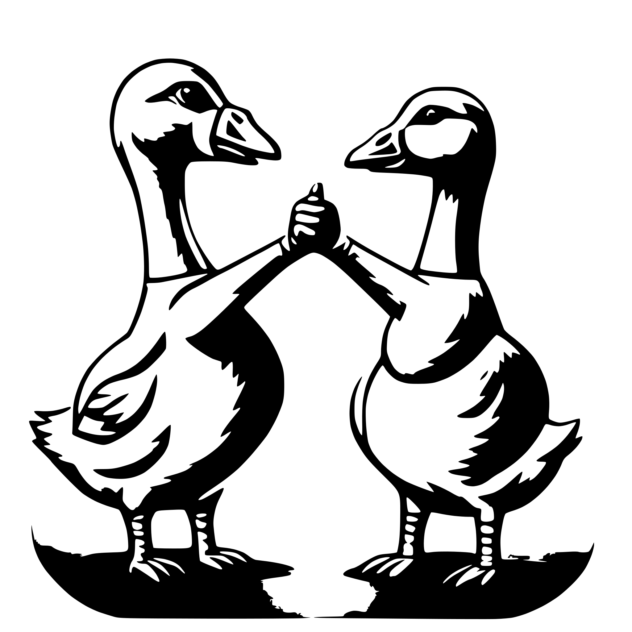 AI-generated SVG of a two geese fist pumping