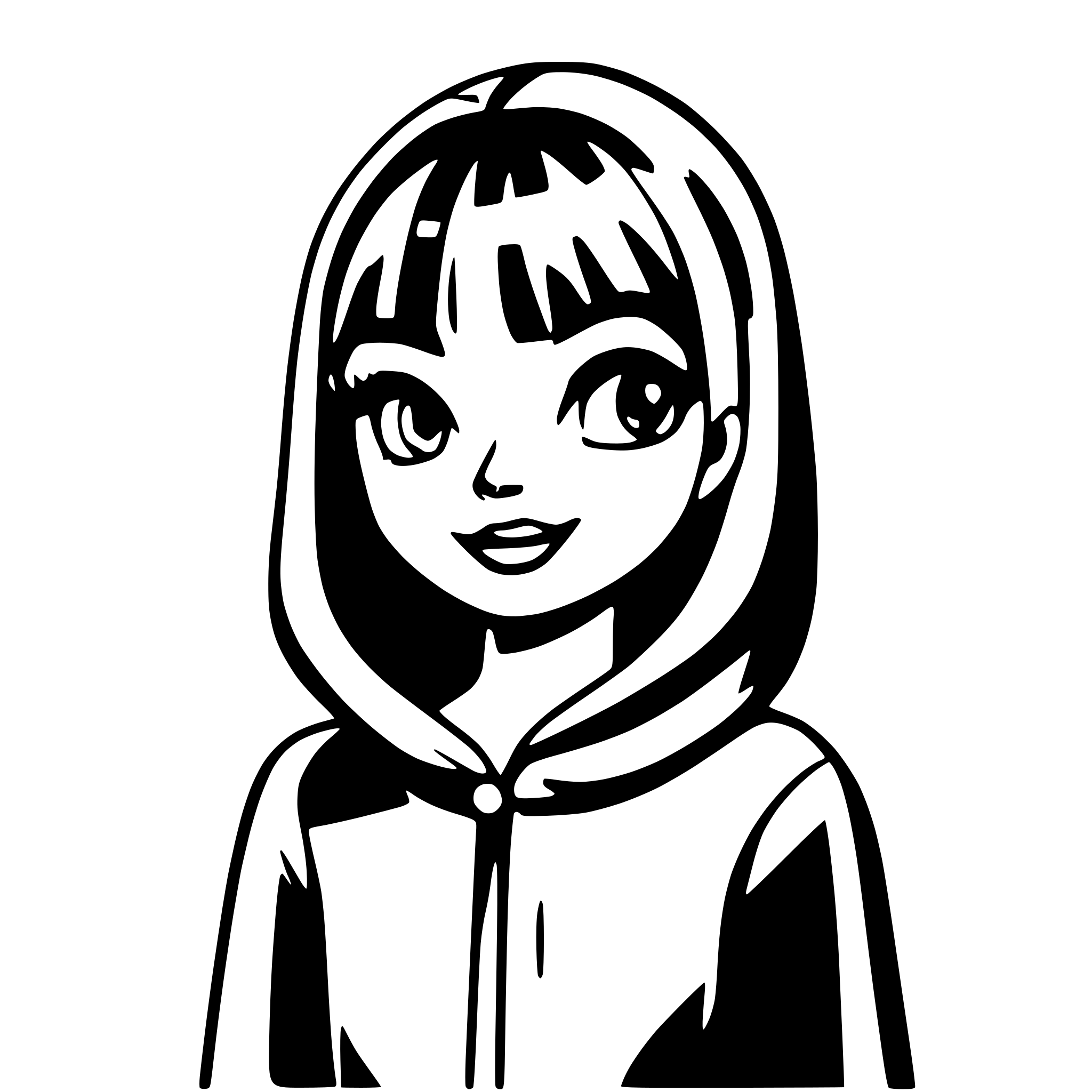 AI-generated SVG of 'simple 2d girl cartoonish'