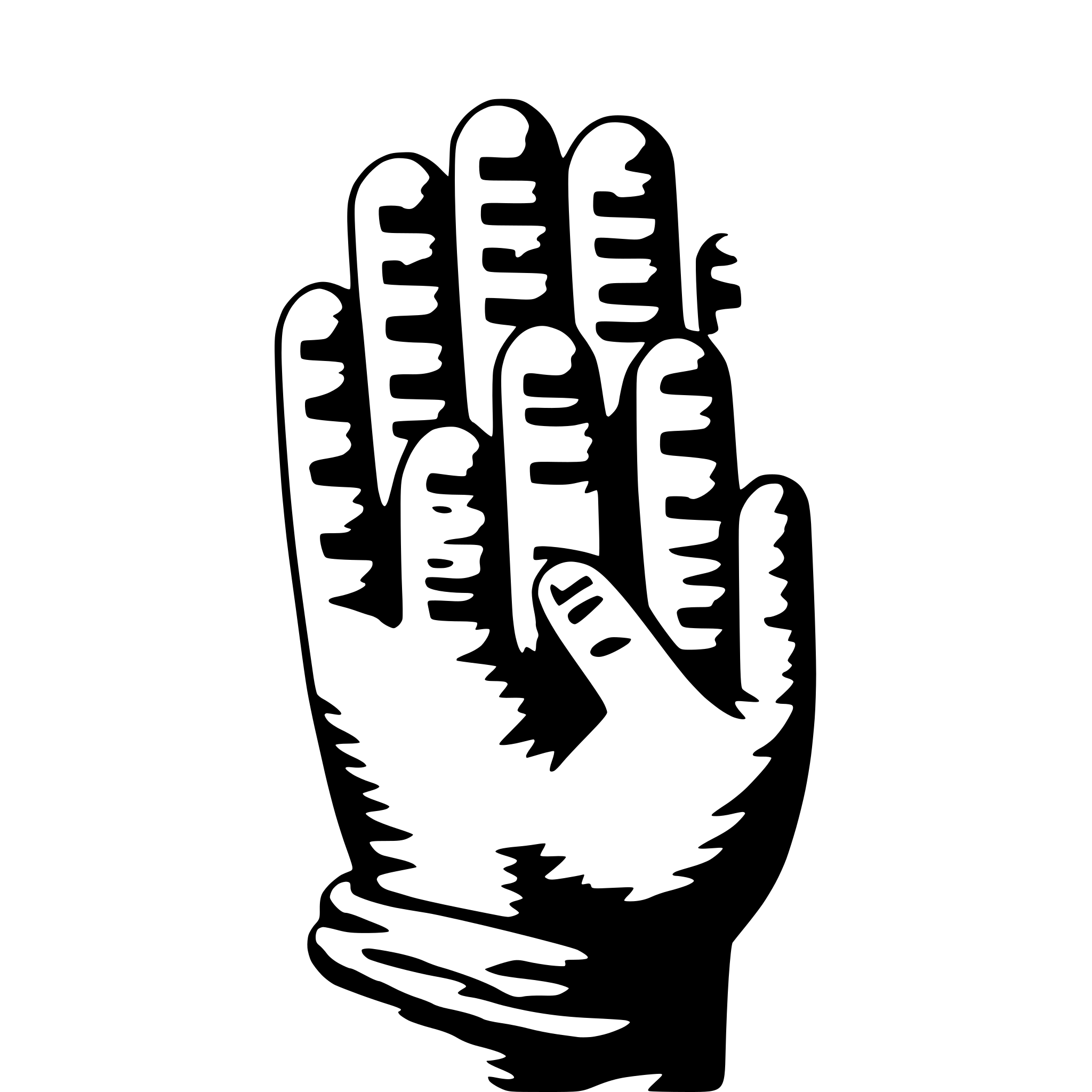 AI-generated SVG of a A big hand holding two small hands