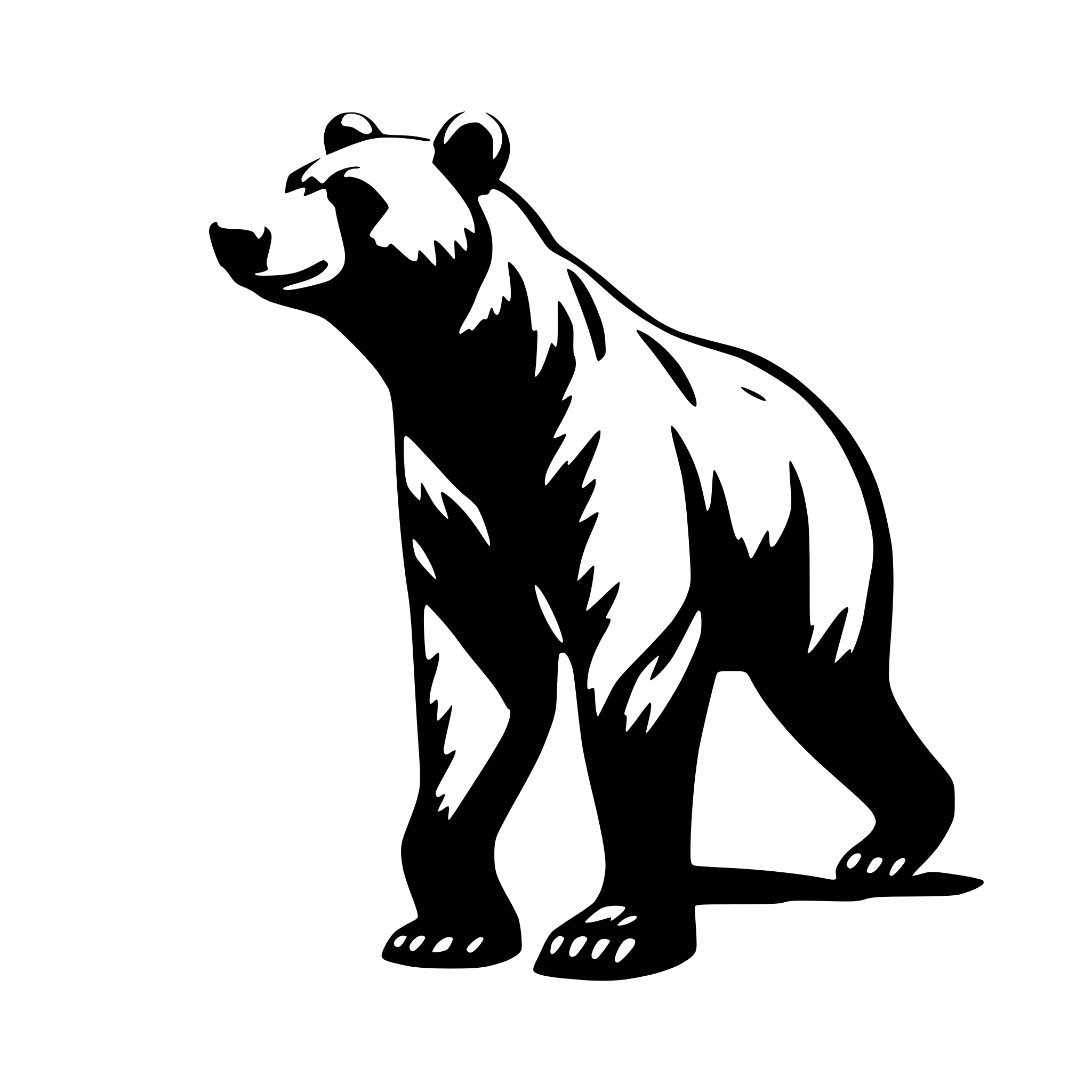 AI-generated SVG of 'bear black white walking'