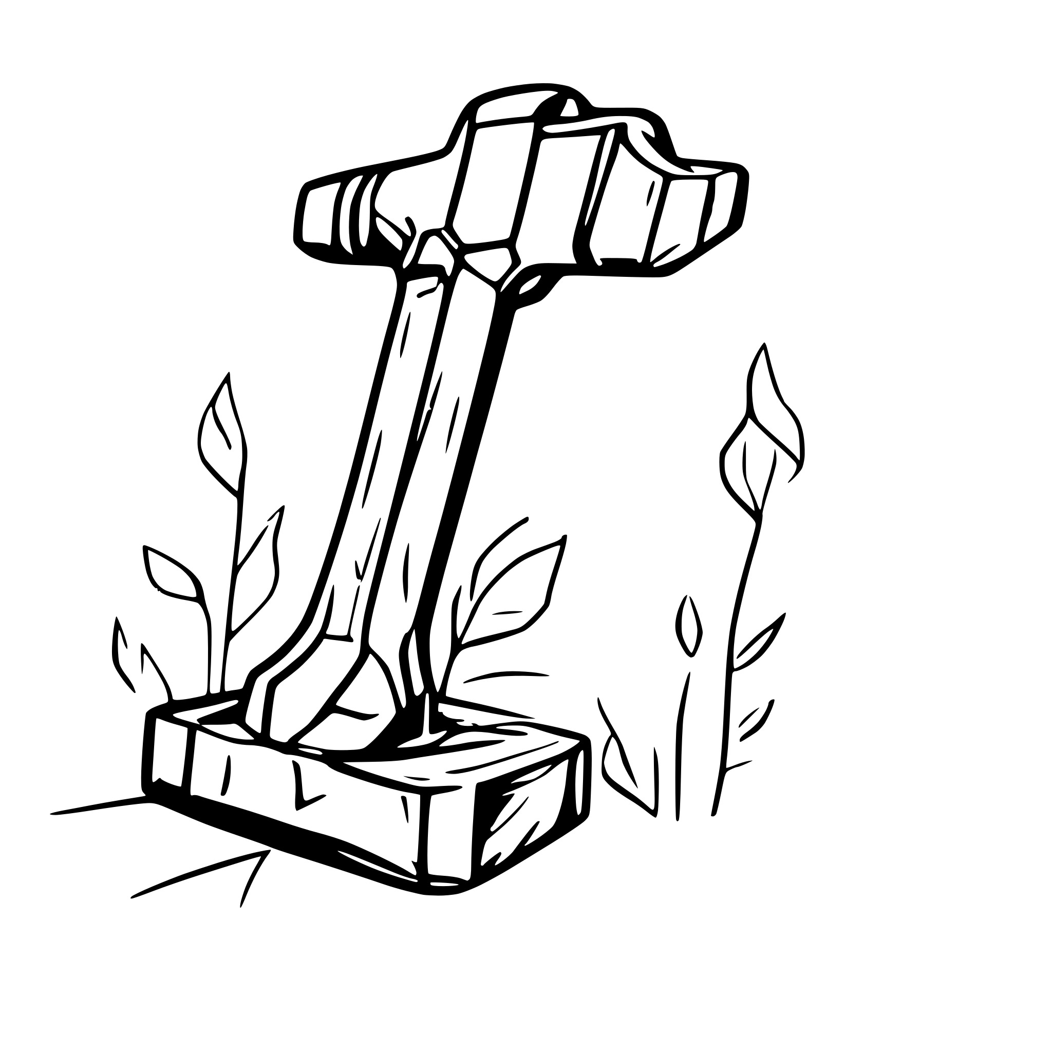 AI-generated SVG of a a sledgehammer for war