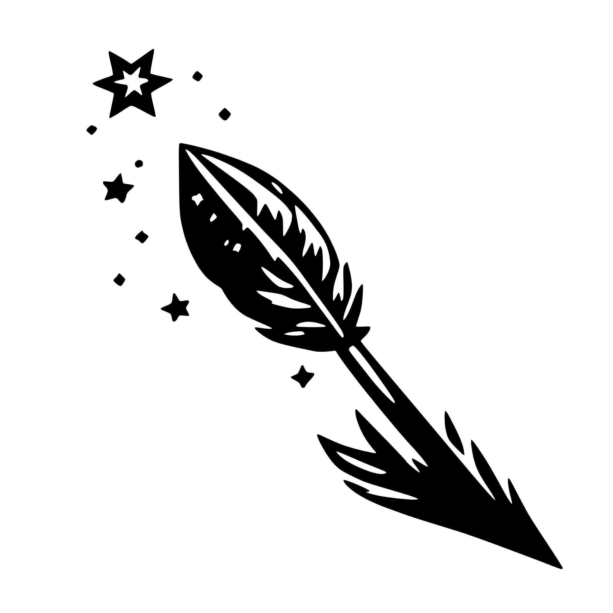 AI-generated SVG of a comet and stars