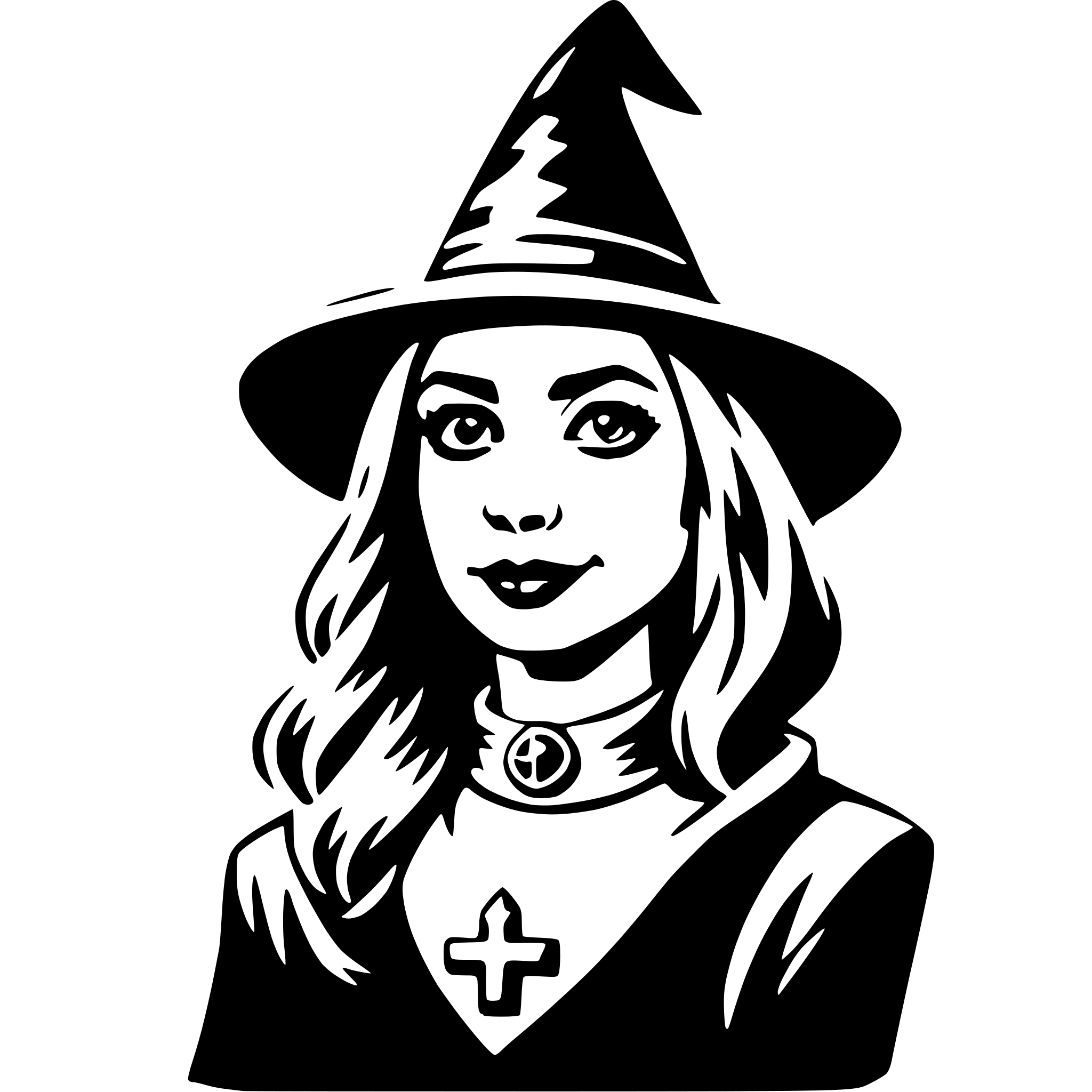 AI-generated SVG of a witch