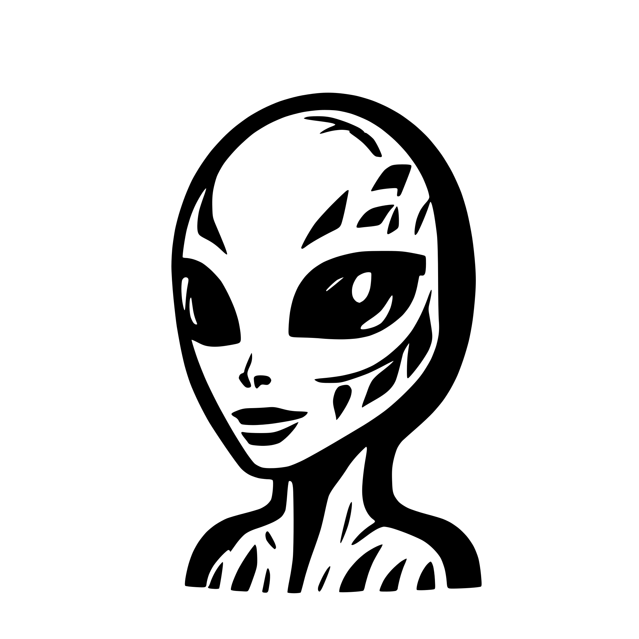 AI-generated SVG of 'alien head'