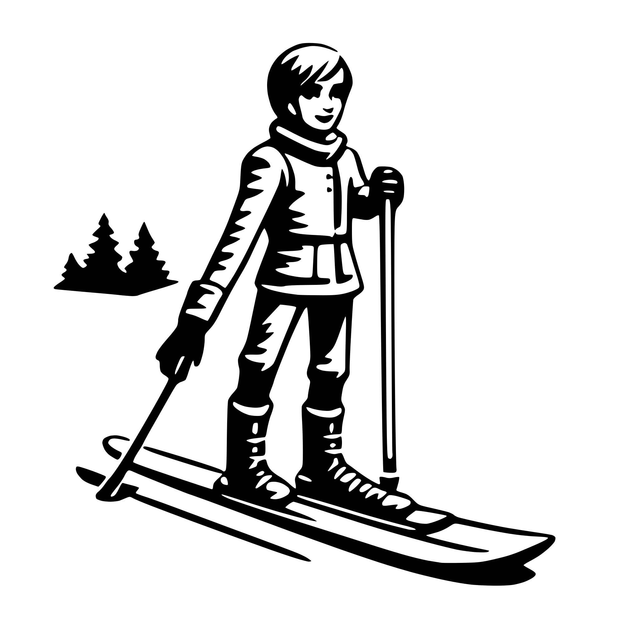 AI-generated SVG of 'ski'