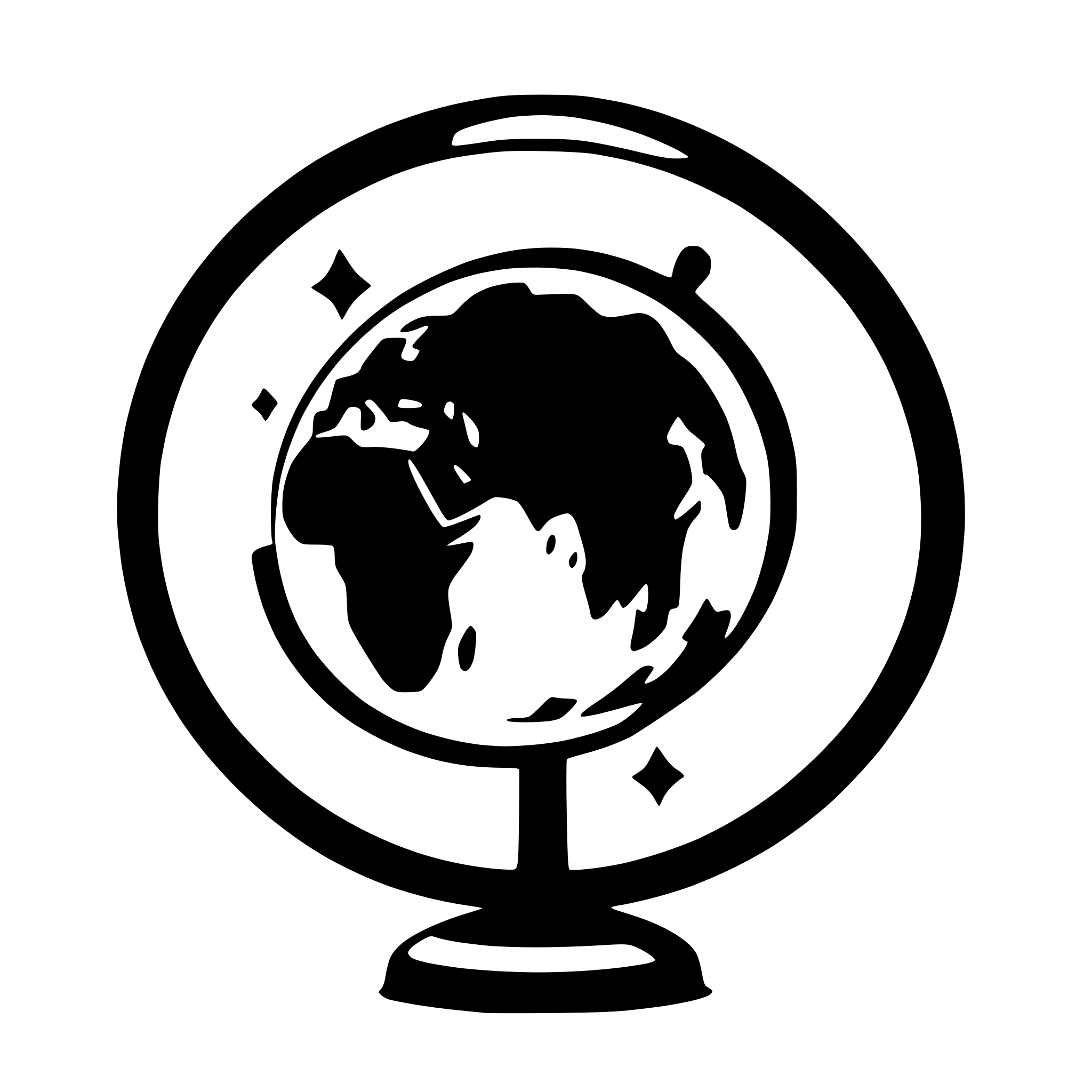 AI-generated SVG of a An outline of the globe with Africa in the center
