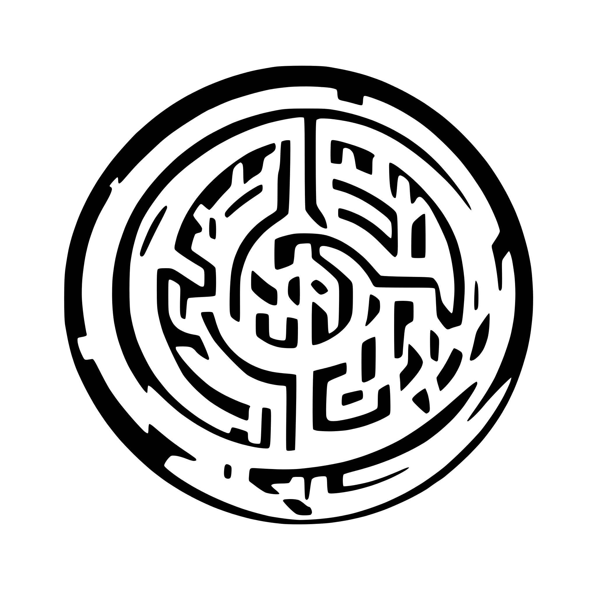 AI-generated SVG of a create a circular logo  made up of evenly spaced curved lines that create a subtle labyrinth effect, adding visual depth and a sense of connectivity or pathways and in the center of the logo there is a sparkle, the sparkle is a lozenge shape