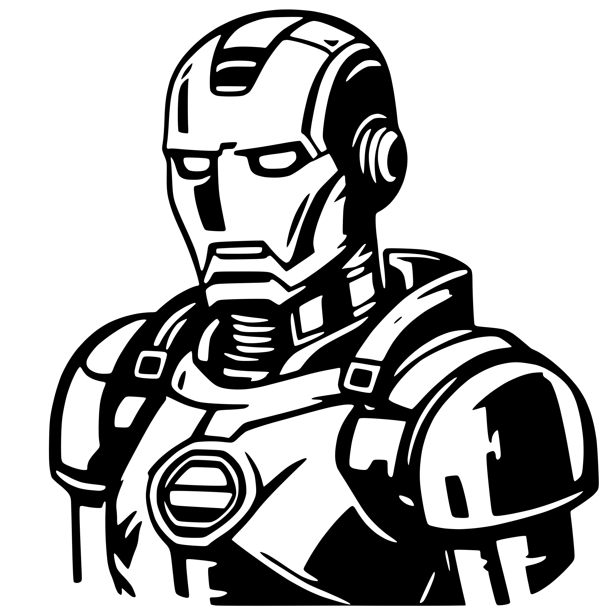 AI-generated SVG of 'iron man'
