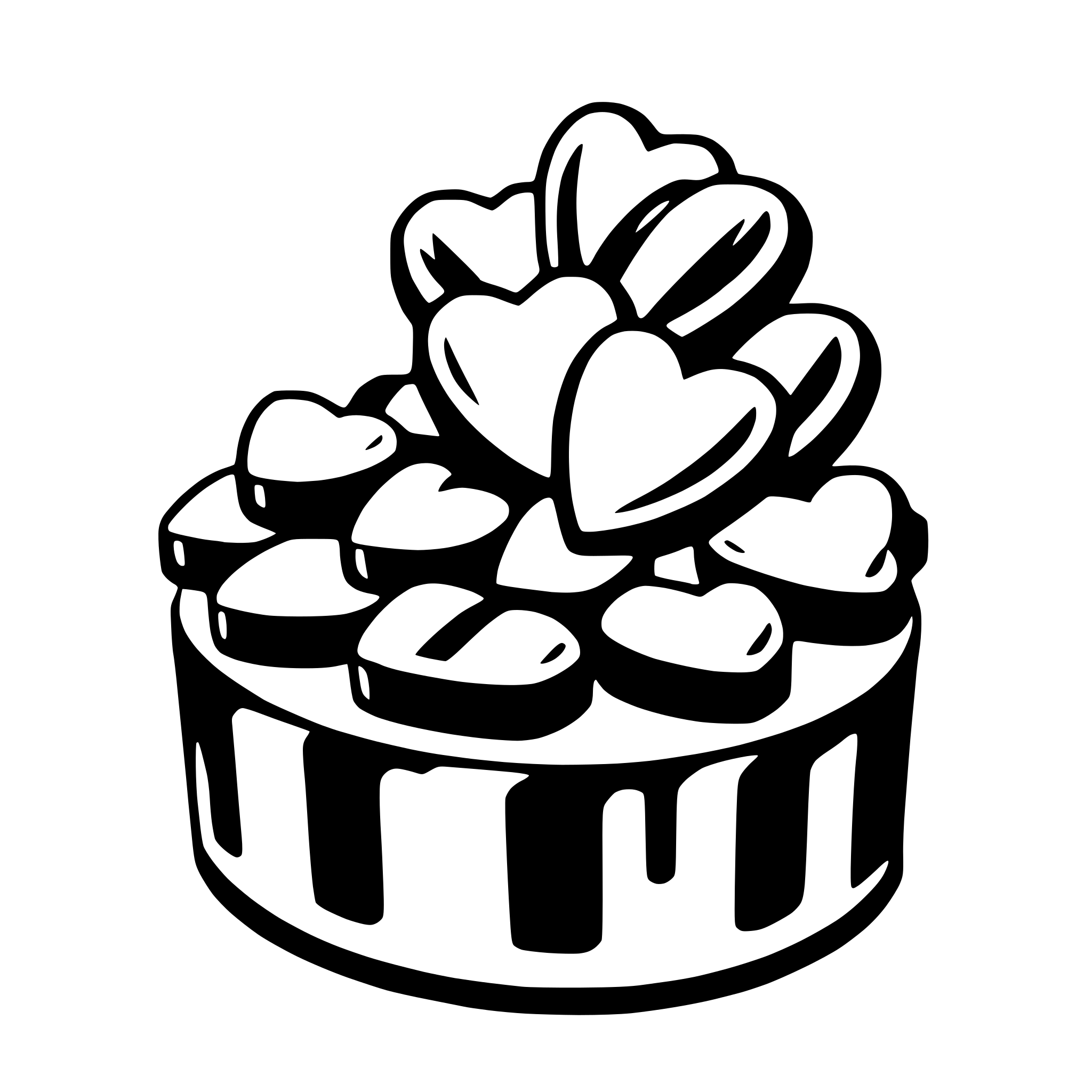AI-generated SVG of a sweethearts candy