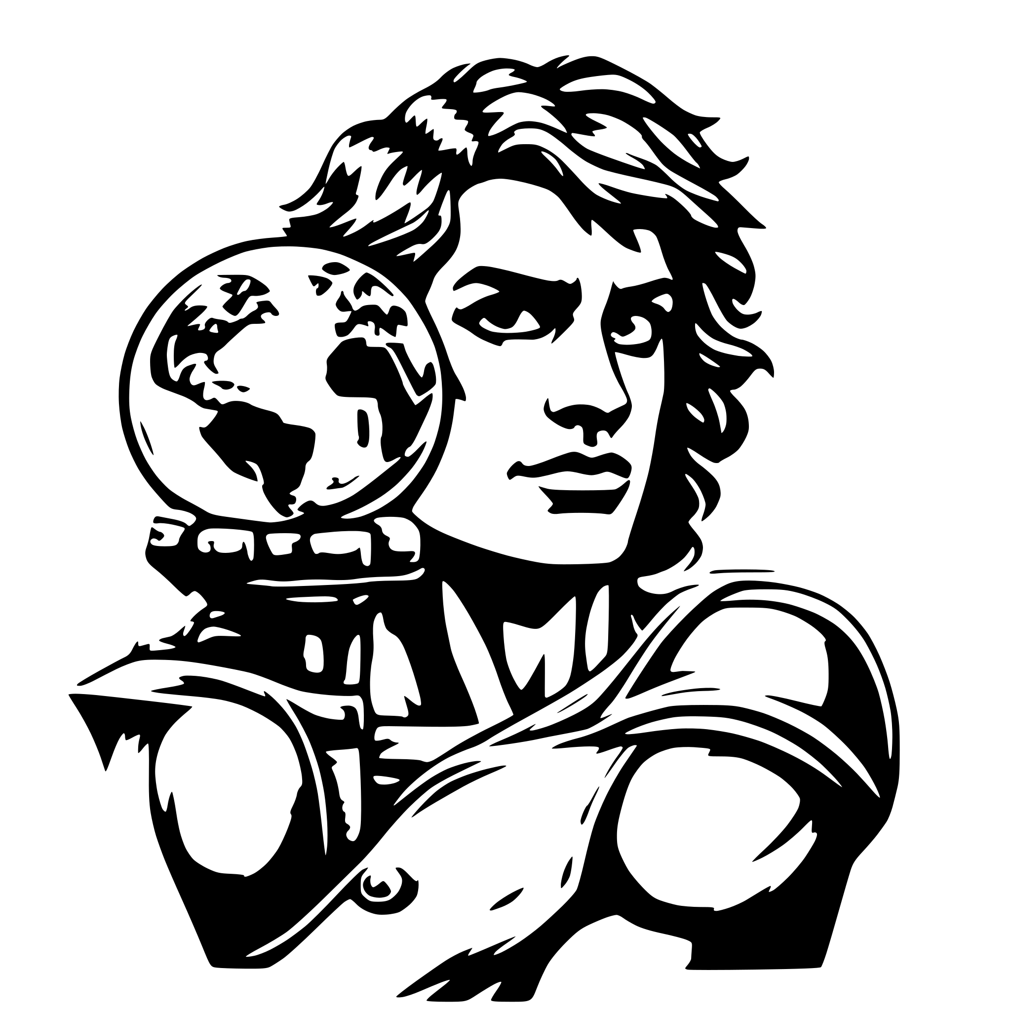 AI-generated SVG of a titan atlas holding world on his shoulder