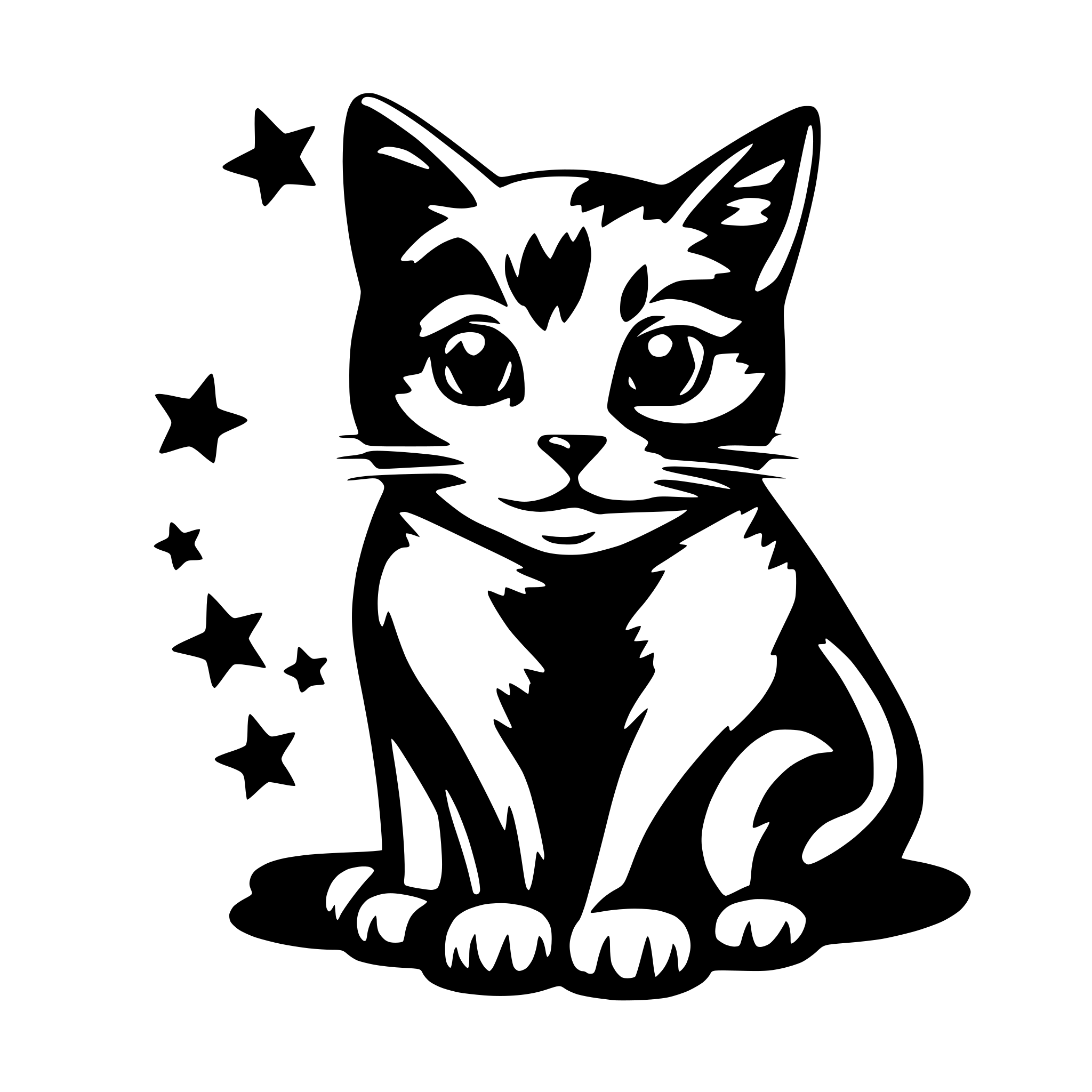 AI-generated SVG of a Small black heart with cat or dog or star AI-generated SVG of a Small black heart with cat or dog or star