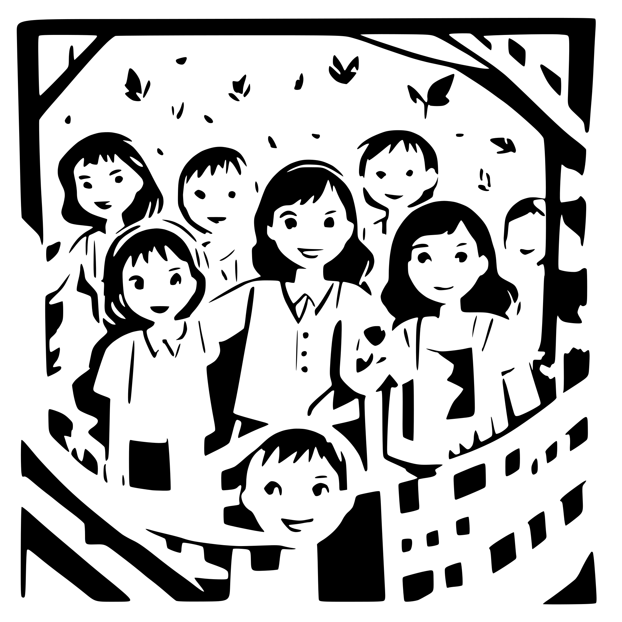 AI-generated SVG of a many children with smiling face paying on the playground