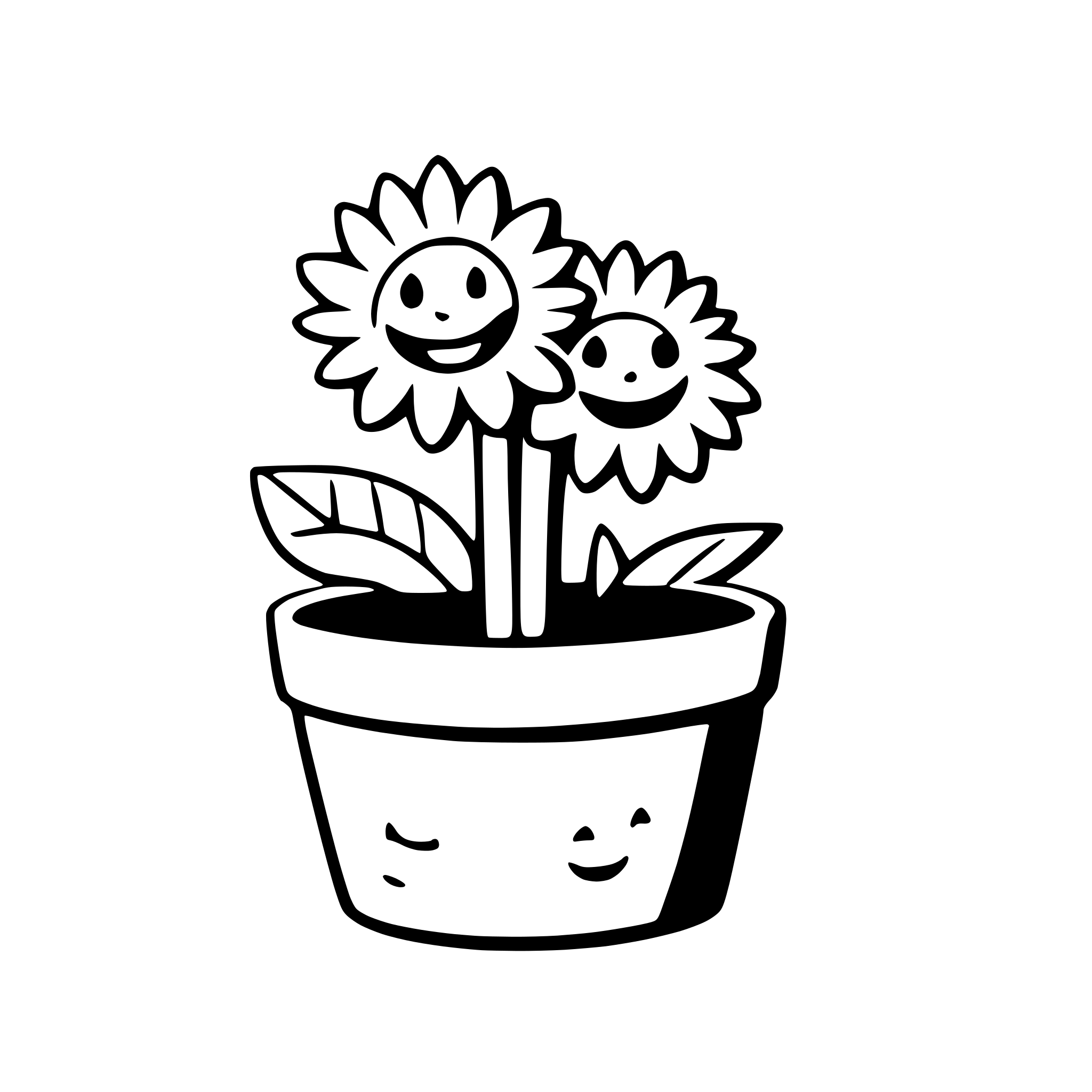 AI-generated SVG of 'a smiling sunflowers in a pot'