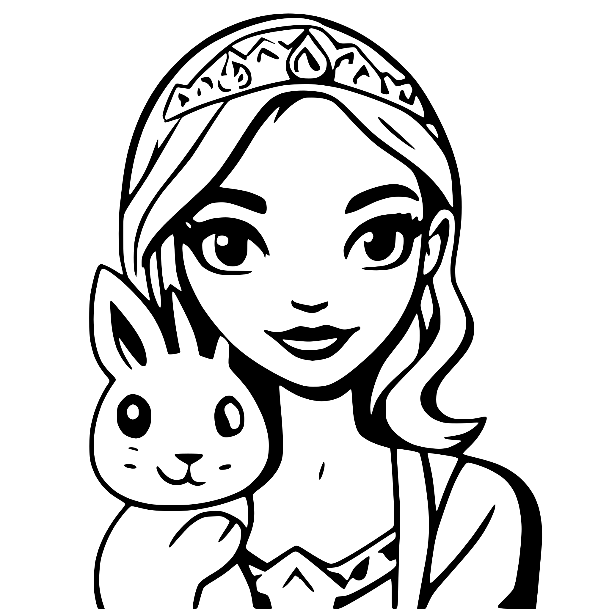 AI-generated SVG of a princesse avec tête de lapin