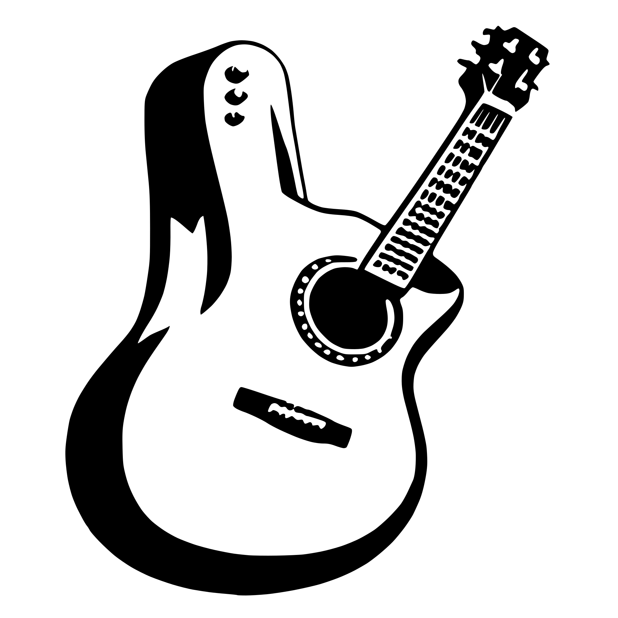 AI-generated SVG of a guitar flat style