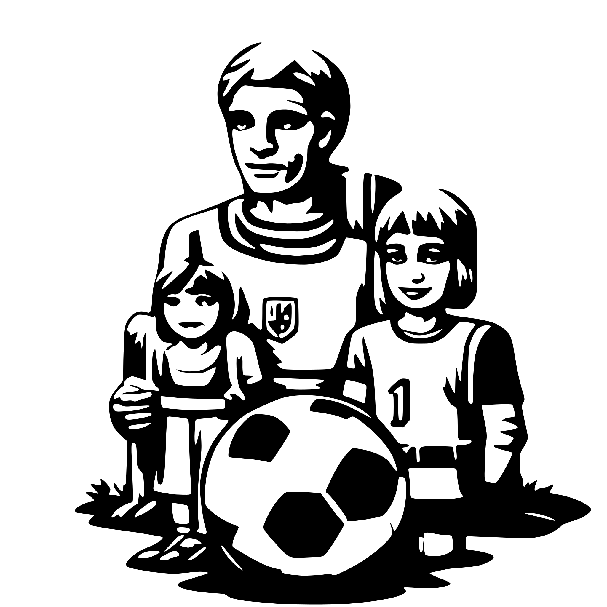 AI-generated SVG of a god family football