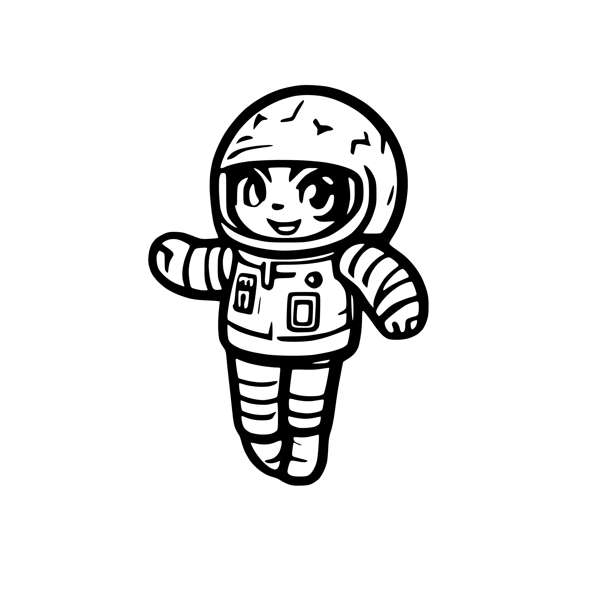 AI-generated SVG of a astronaut floating between stars