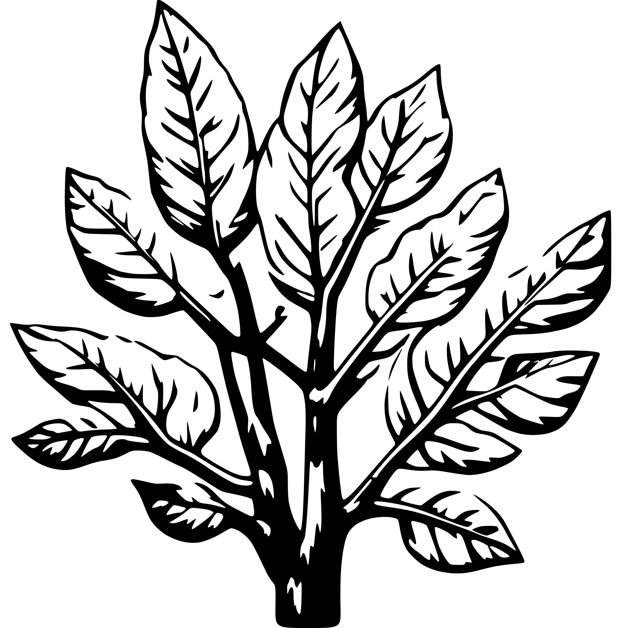 AI-generated SVG of 'tree leaves top texture'