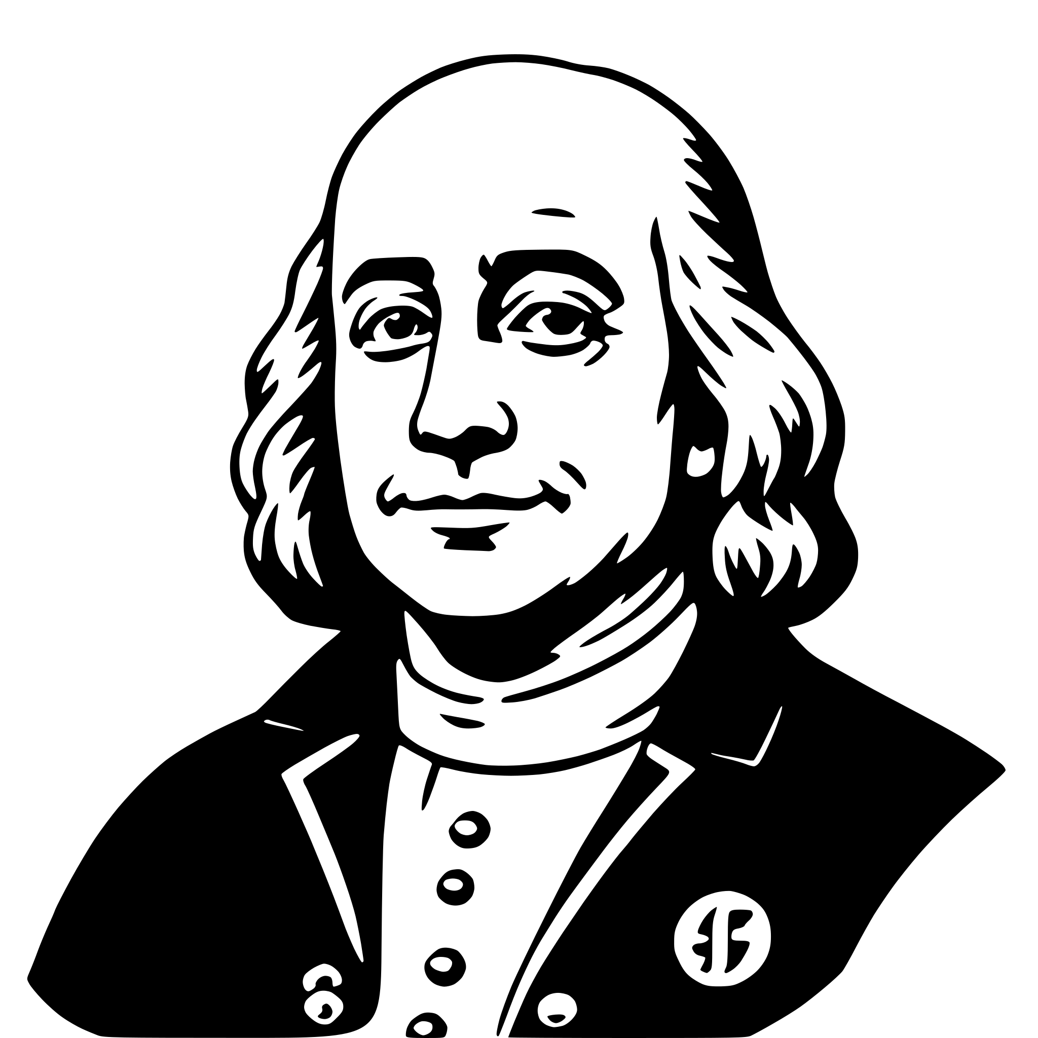 AI-generated SVG of a benjamin franklin