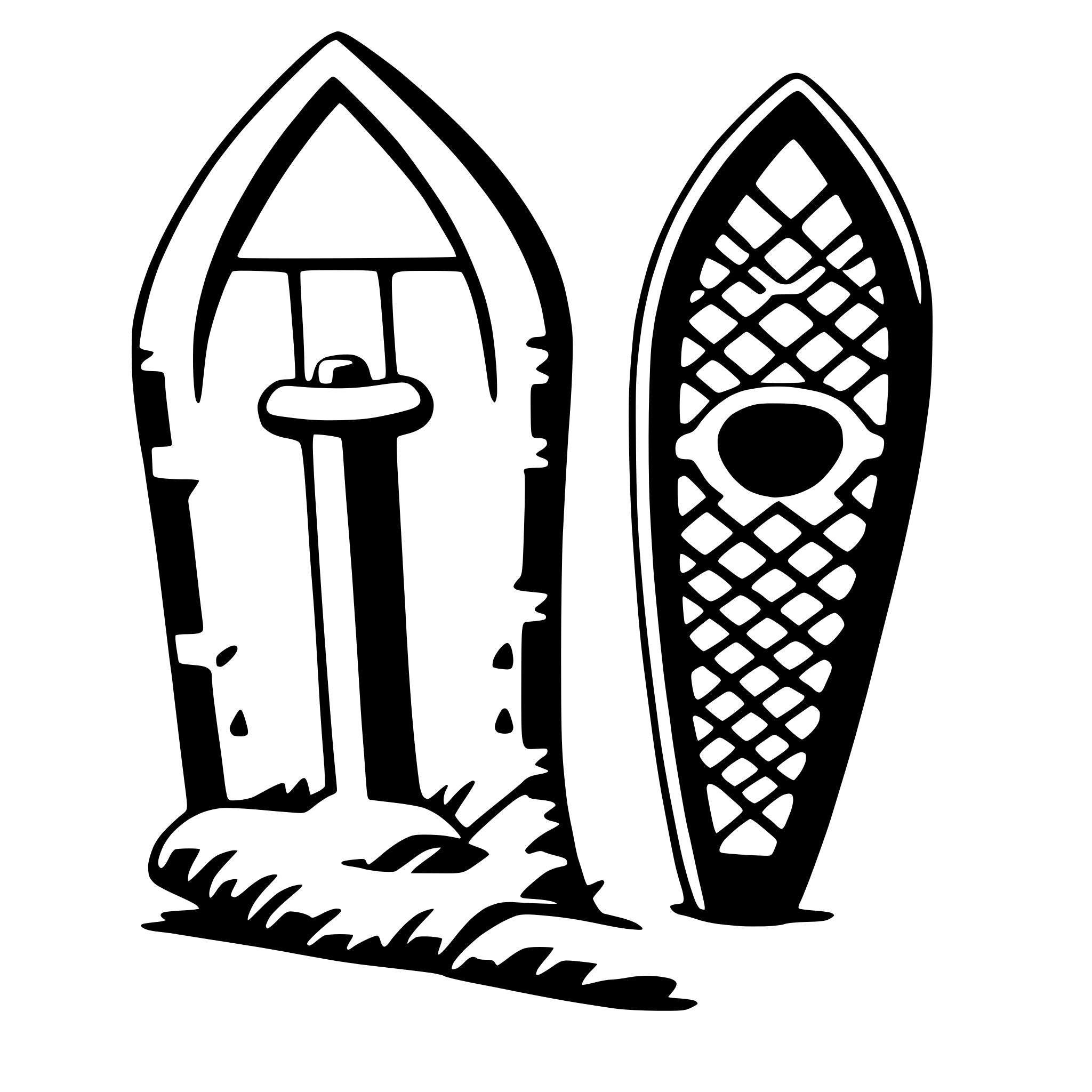 AI-generated SVG of a snowshoes