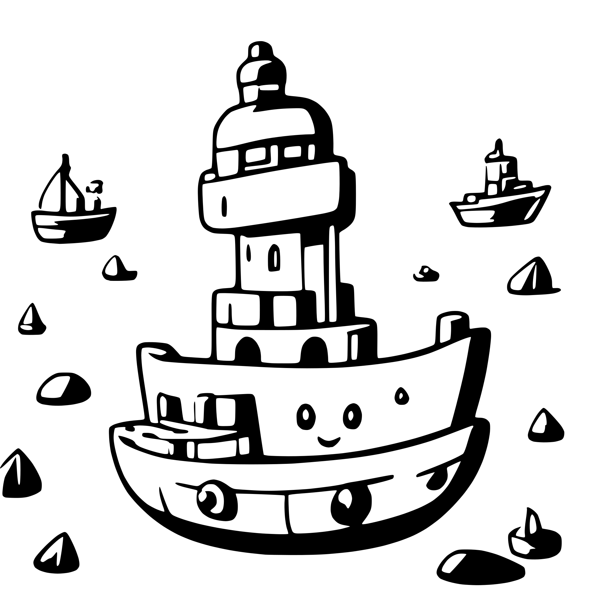 AI-generated SVG of a port with ships
